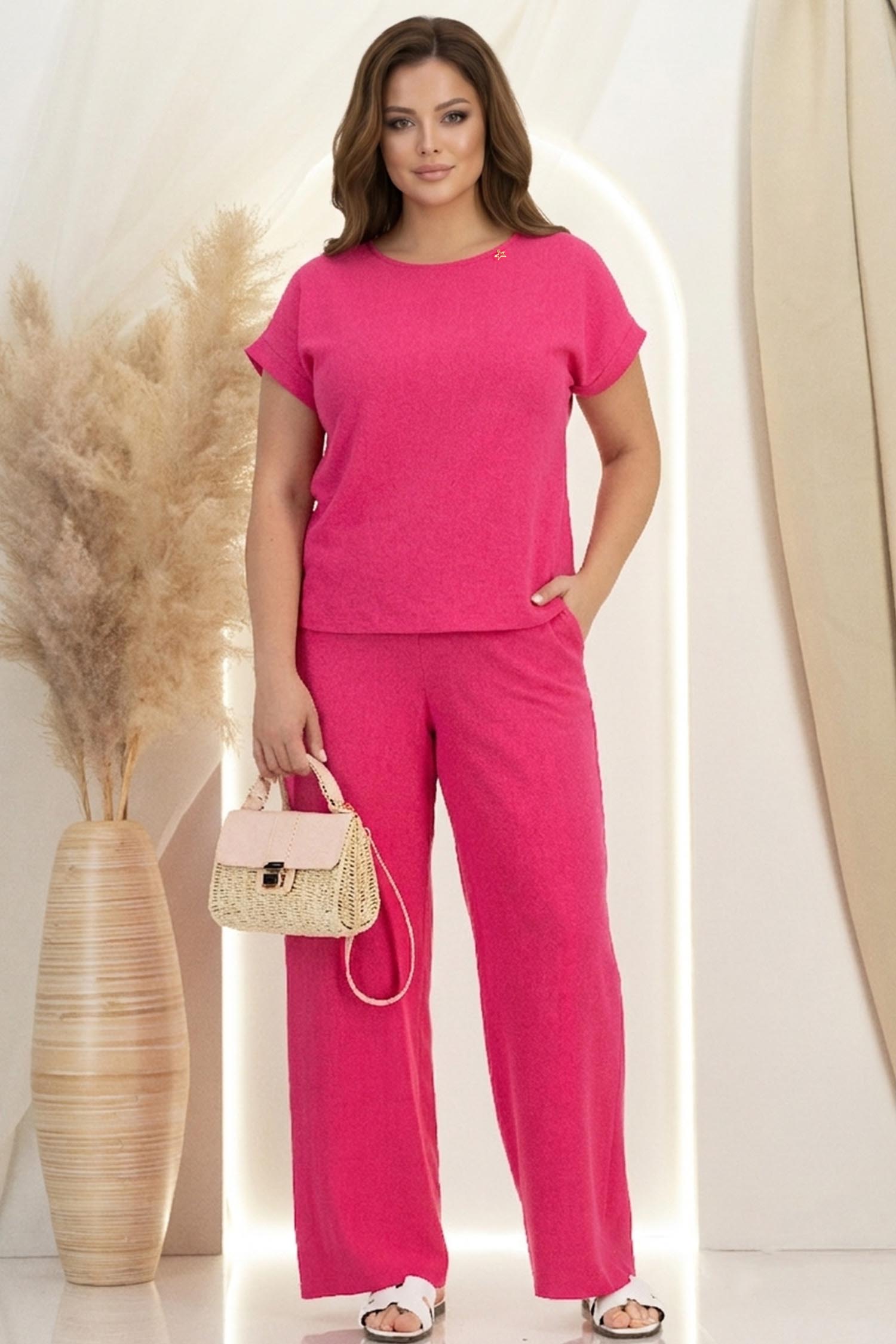 Pantaloni din viscoza si in fuchsia lungi cu buzunare- StarShinerS 1 - StarShinerS.ro