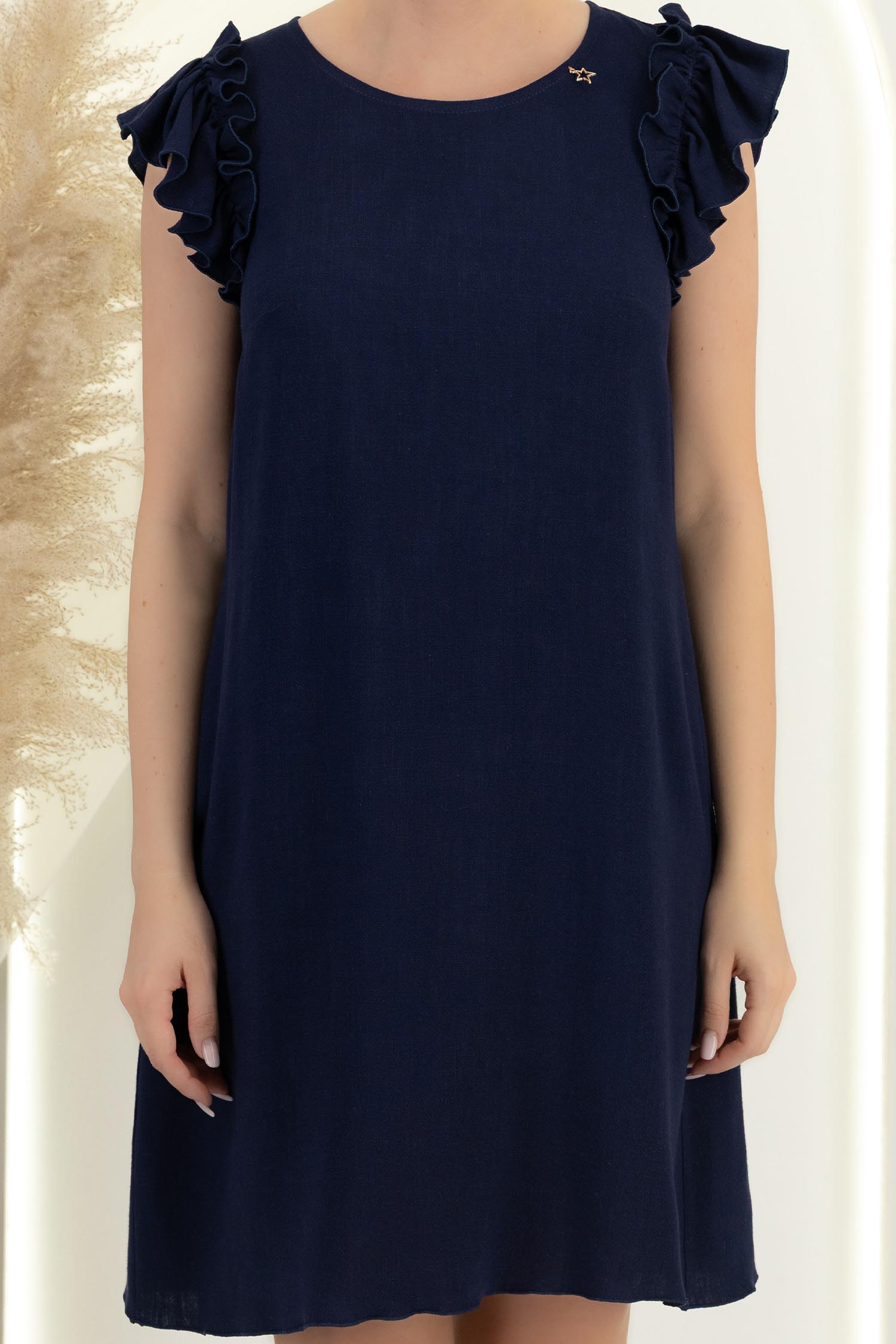 Rochie din viscoza si in bleumarin scurta cu croi larg - StarShinerS 5 - StarShinerS.ro
