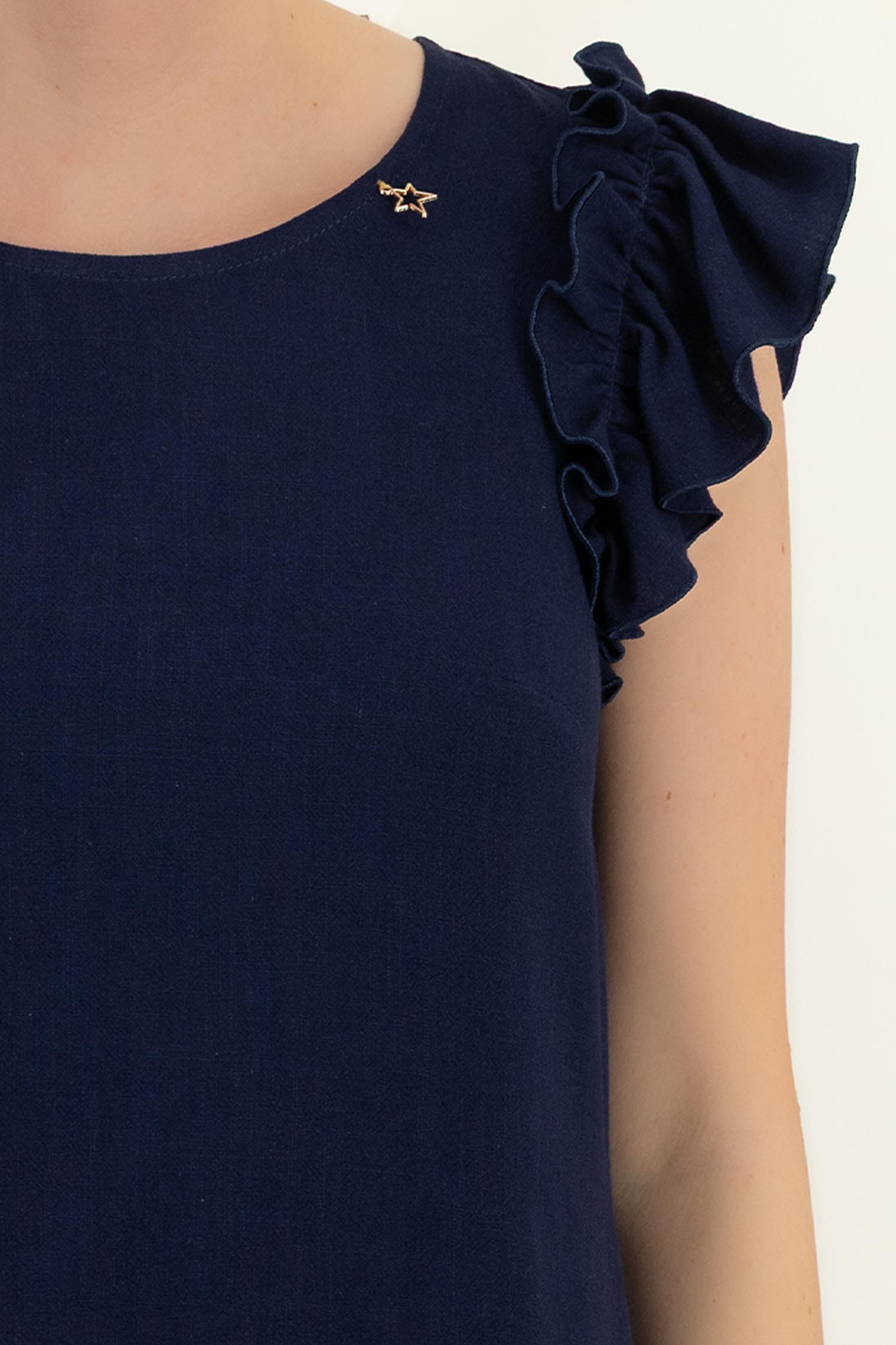Rochie din viscoza si in bleumarin scurta cu croi larg - StarShinerS 4 - StarShinerS.ro
