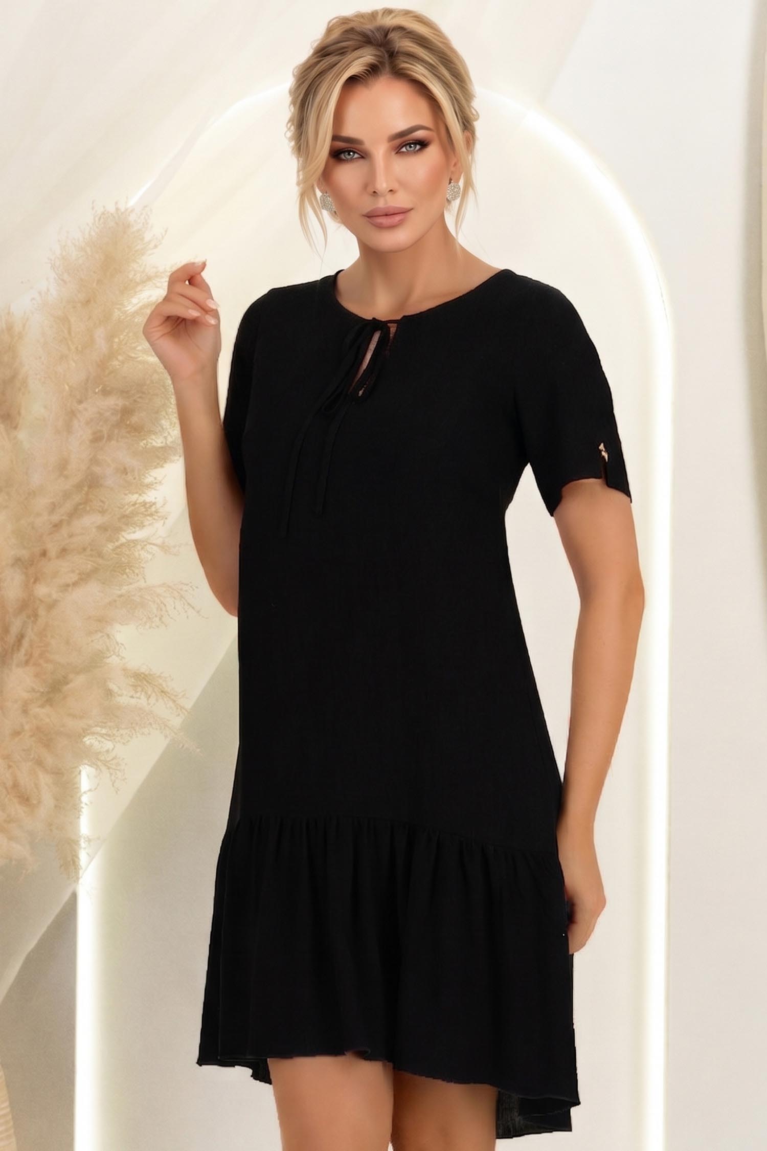 Rochie din viscoza si in neagra scurta cu croi larg - StarShinerS 2 - StarShinerS.ro