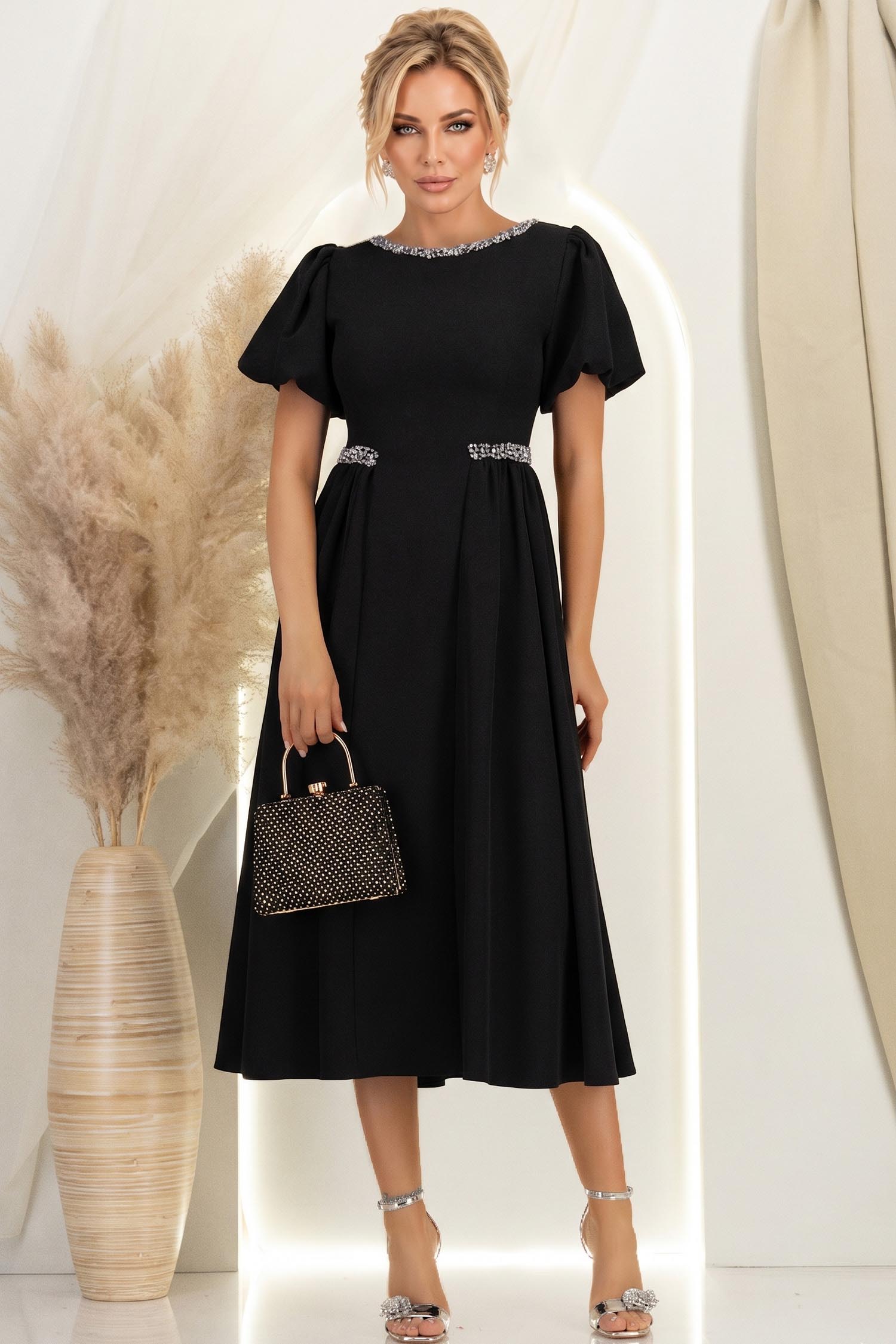StarShinerS crno haljina midi cloche tkanine 2 - StarShinerS.hr