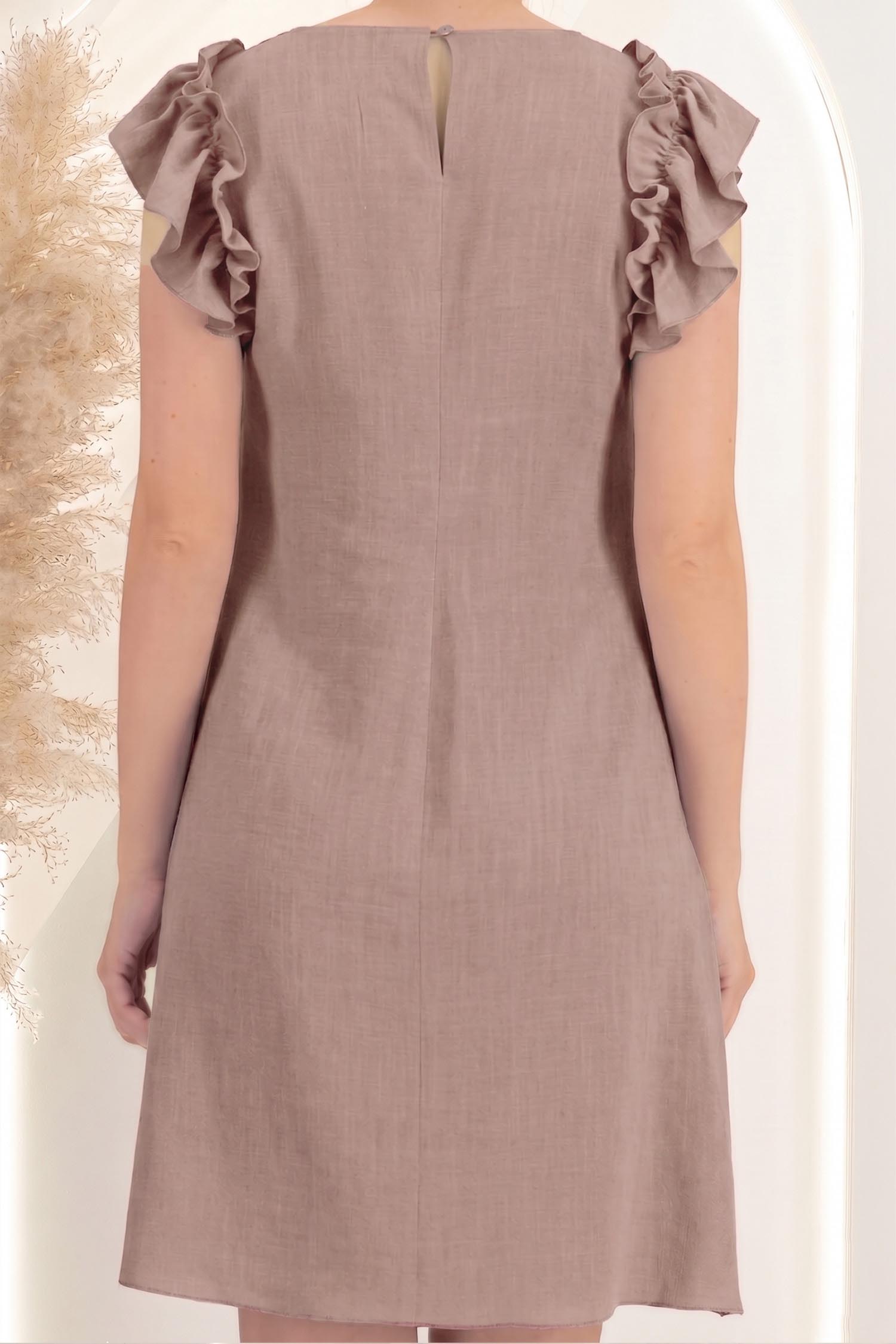 Rochie din viscoza si in mocha scurta cu croi larg - StarShinerS 3 - StarShinerS.ro