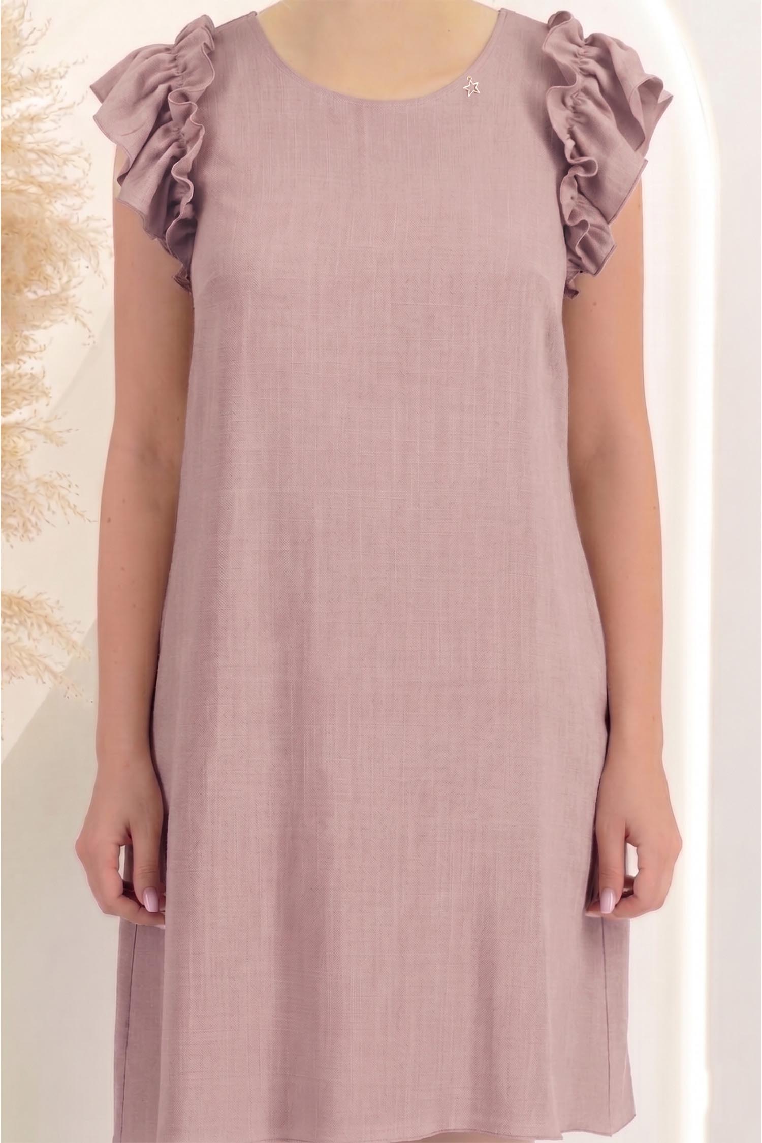 Rochie din viscoza si in mocha scurta cu croi larg - StarShinerS 5 - StarShinerS.ro