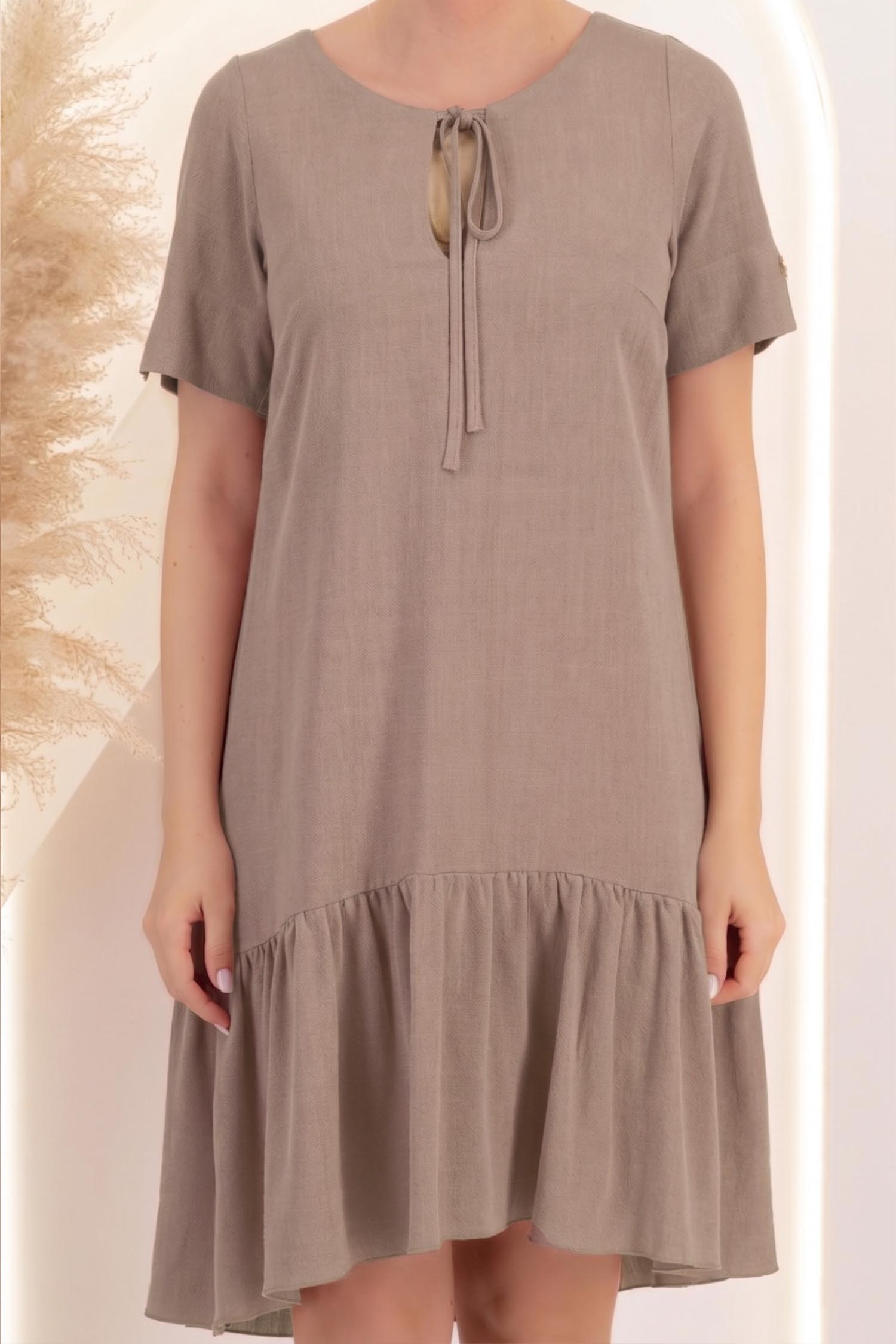 Rochie din viscoza si in mocha scurta cu croi larg - StarShinerS 4 - StarShinerS.ro