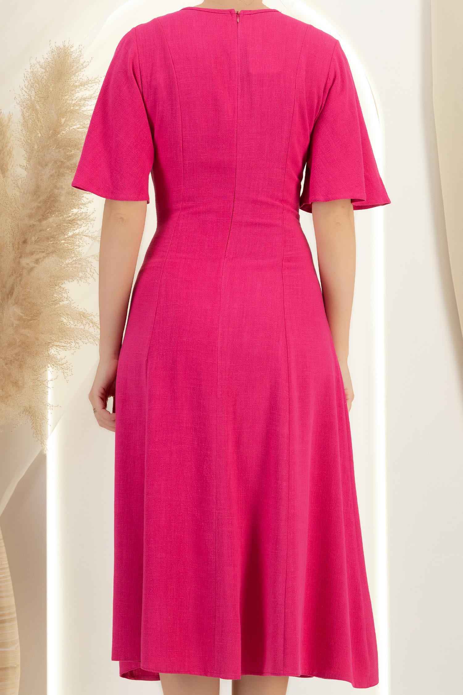 Rochie din viscoza si in fuchsia midi in clini- StarShinerS 6 - StarShinerS.ro