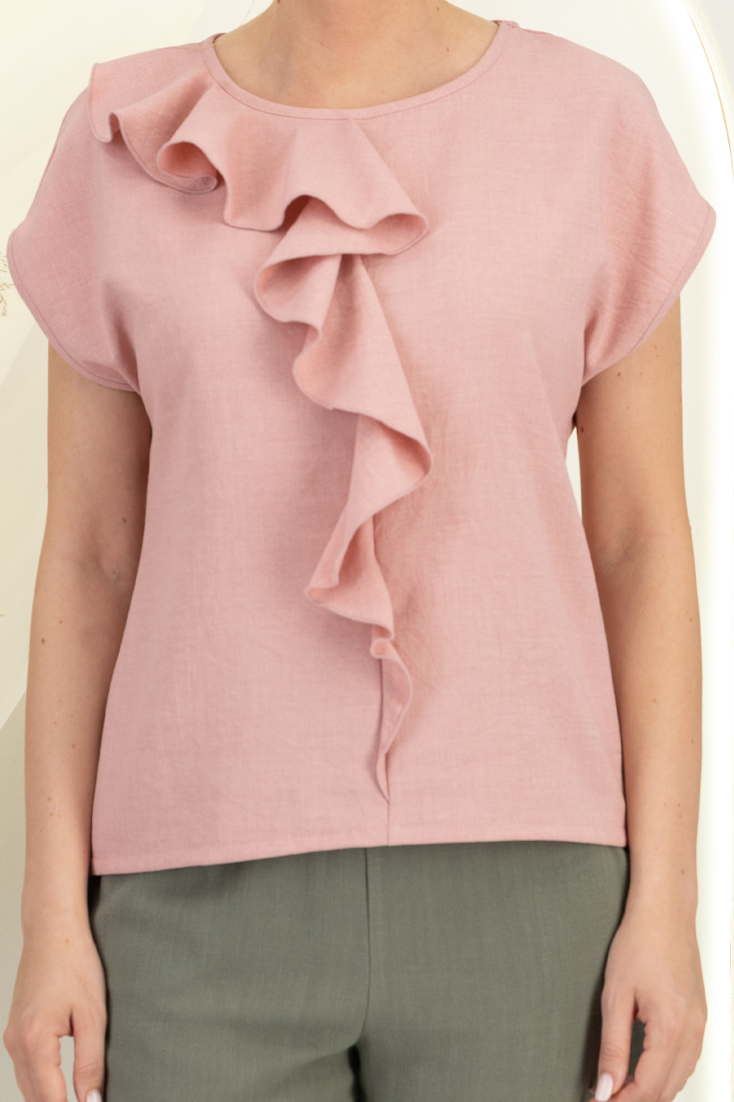 Bluza dama din viscoza si in roz pudra cu un croi larg - StarShinerS 4 - StarShinerS.ro