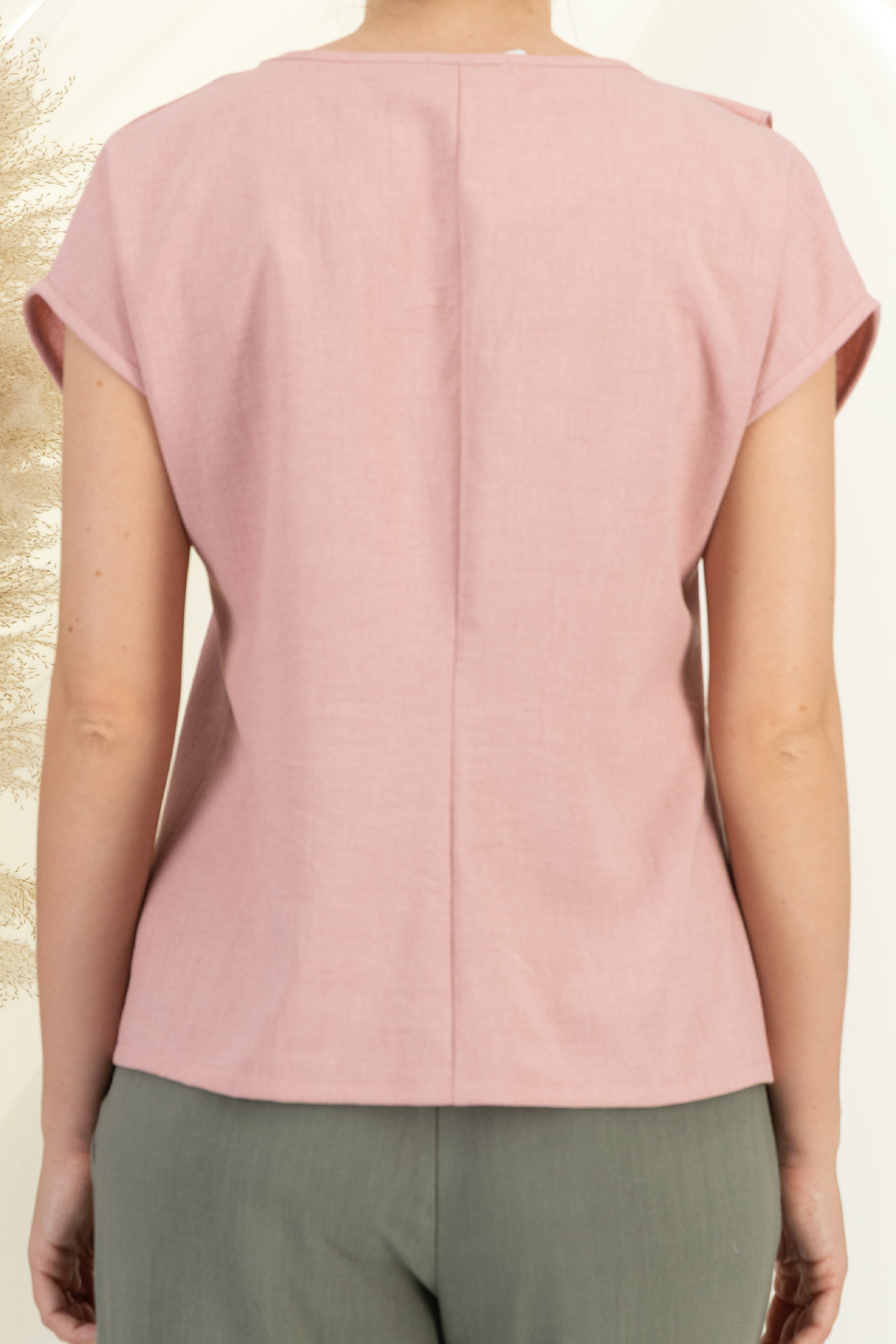 Bluza dama din viscoza si in roz pudra cu un croi larg - StarShinerS 5 - StarShinerS.ro
