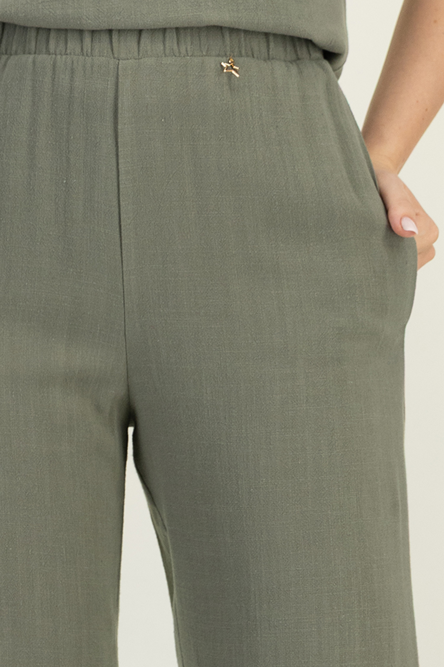 Pantaloni din viscoza si in kaki lungi cu buzunare- StarShinerS 7 - StarShinerS.ro