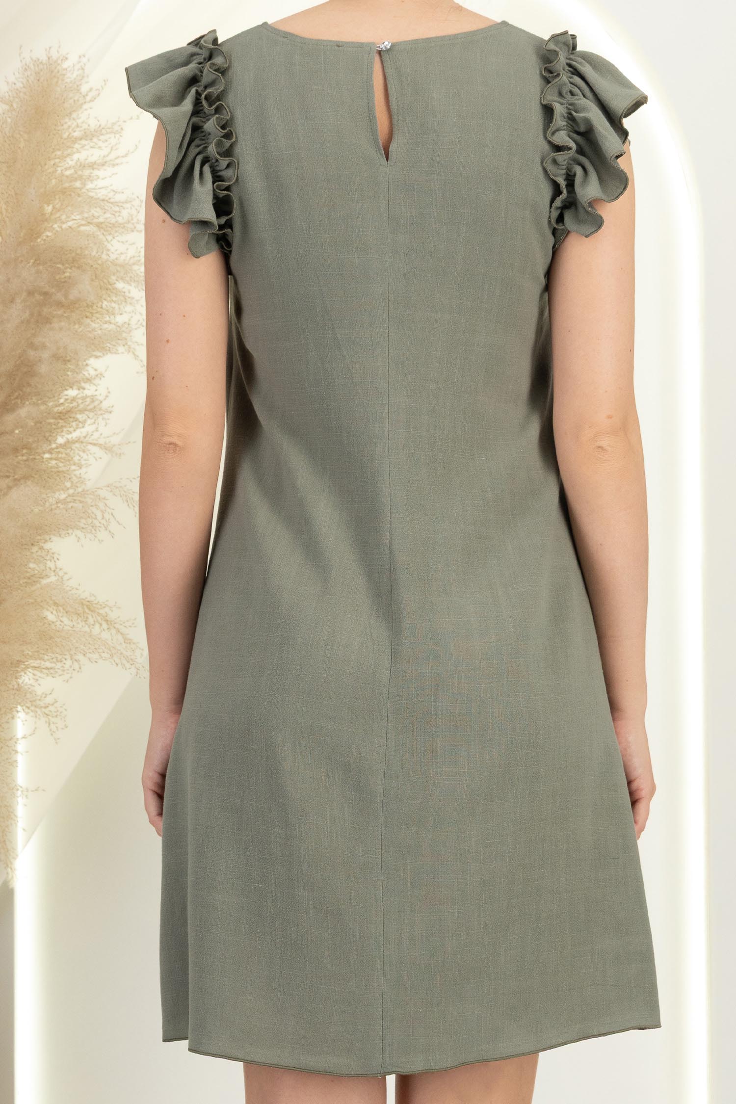 Rochie din viscoza si in kaki scurta cu croi larg - StarShinerS 5 - StarShinerS.ro