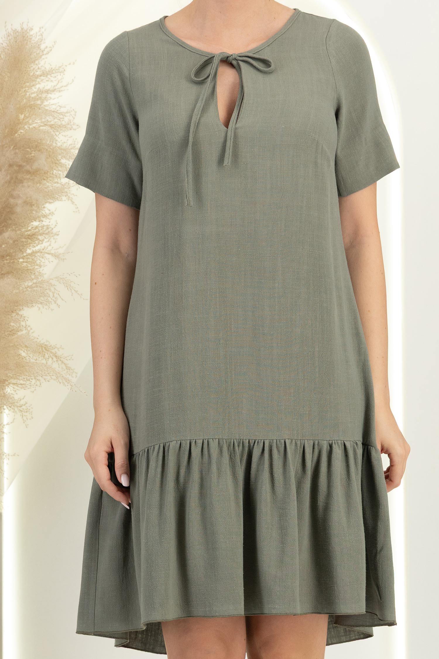 Rochie din viscoza si in kaki scurta cu croi larg - StarShinerS 3 - StarShinerS.ro
