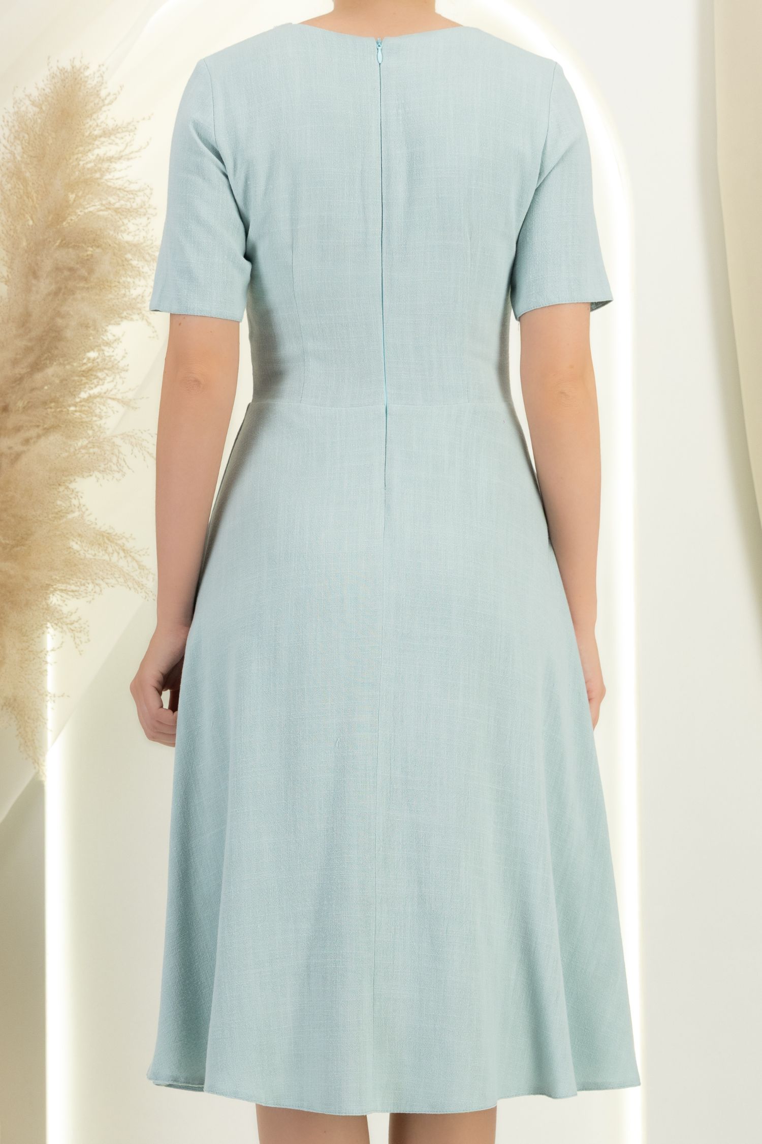 Rochie din viscoza si in mint midi in clos cu buzunare laterale - StarShinerS 5 - StarShinerS.ro