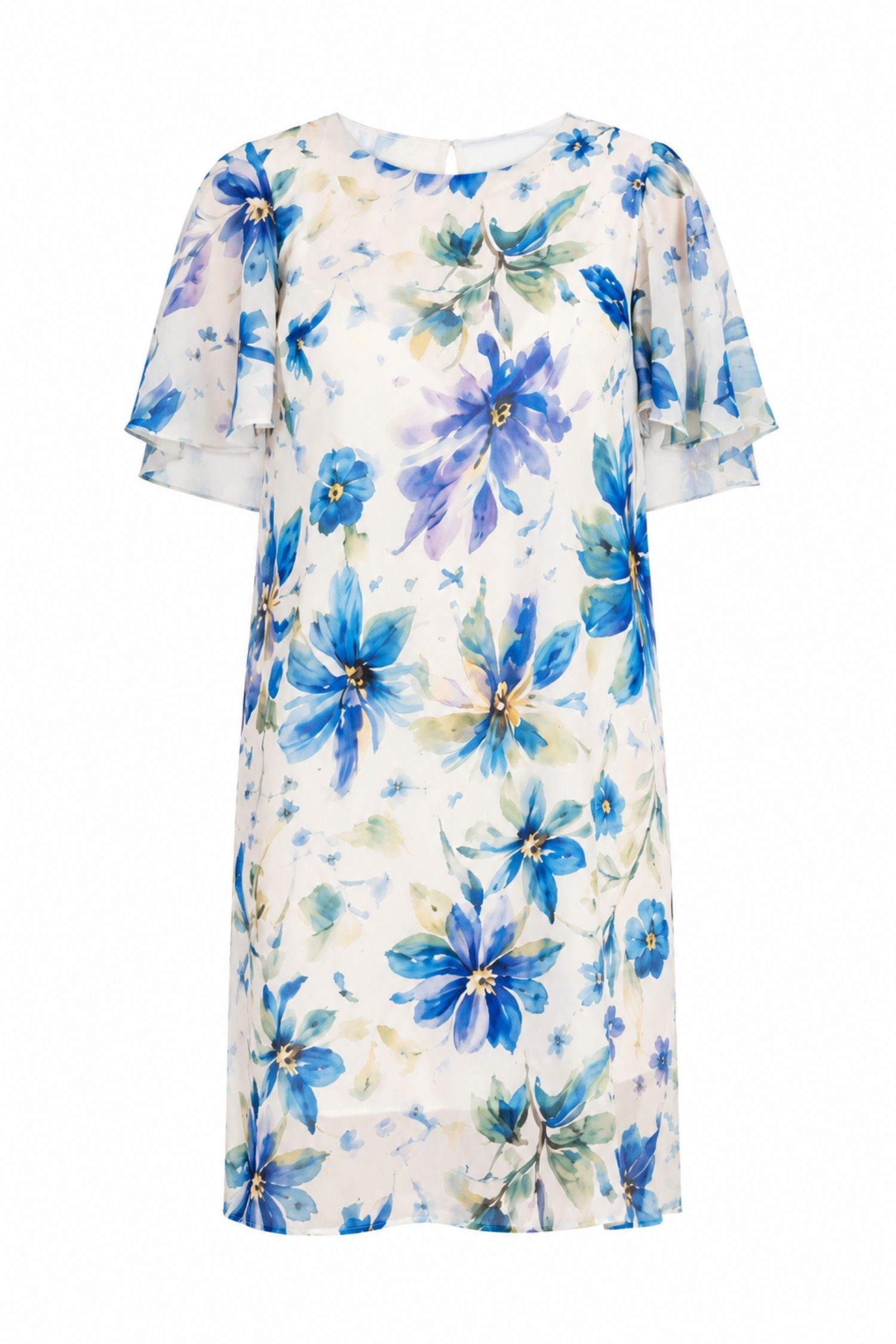 Rochie din voal albastra scurta cu un croi larg - StarShinerS 4 - StarShinerS.ro