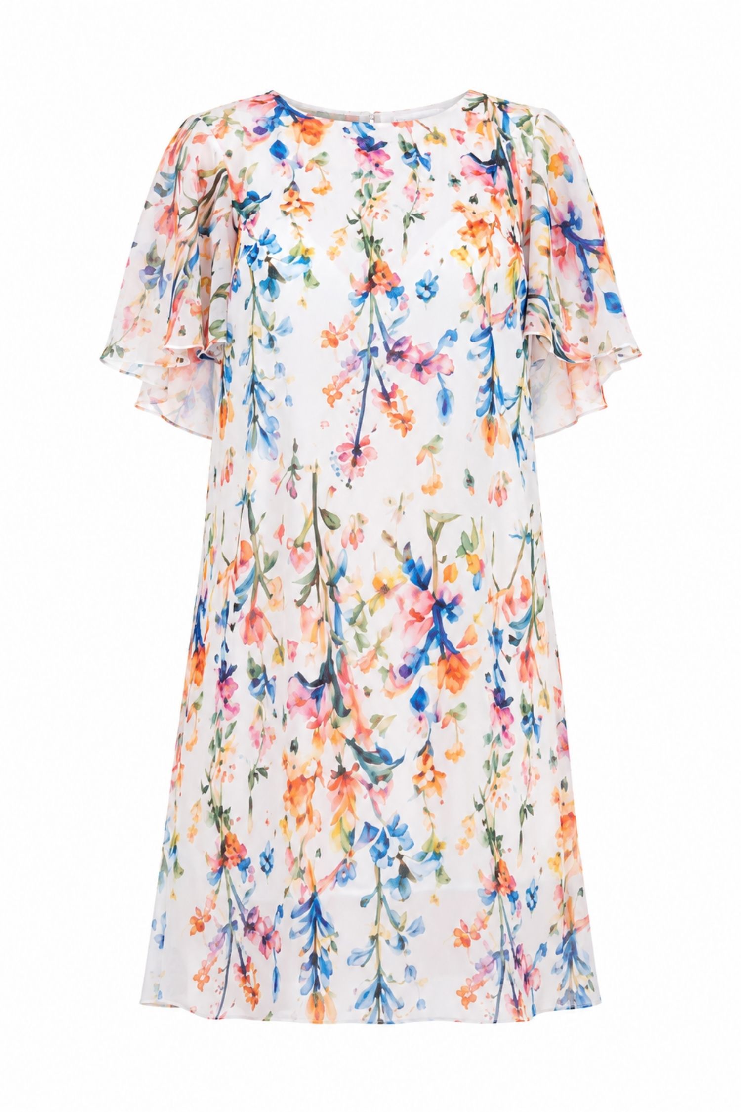 Rochie din voal imprimata scurta cu un croi larg - StarShinerS 4 - StarShinerS.ro