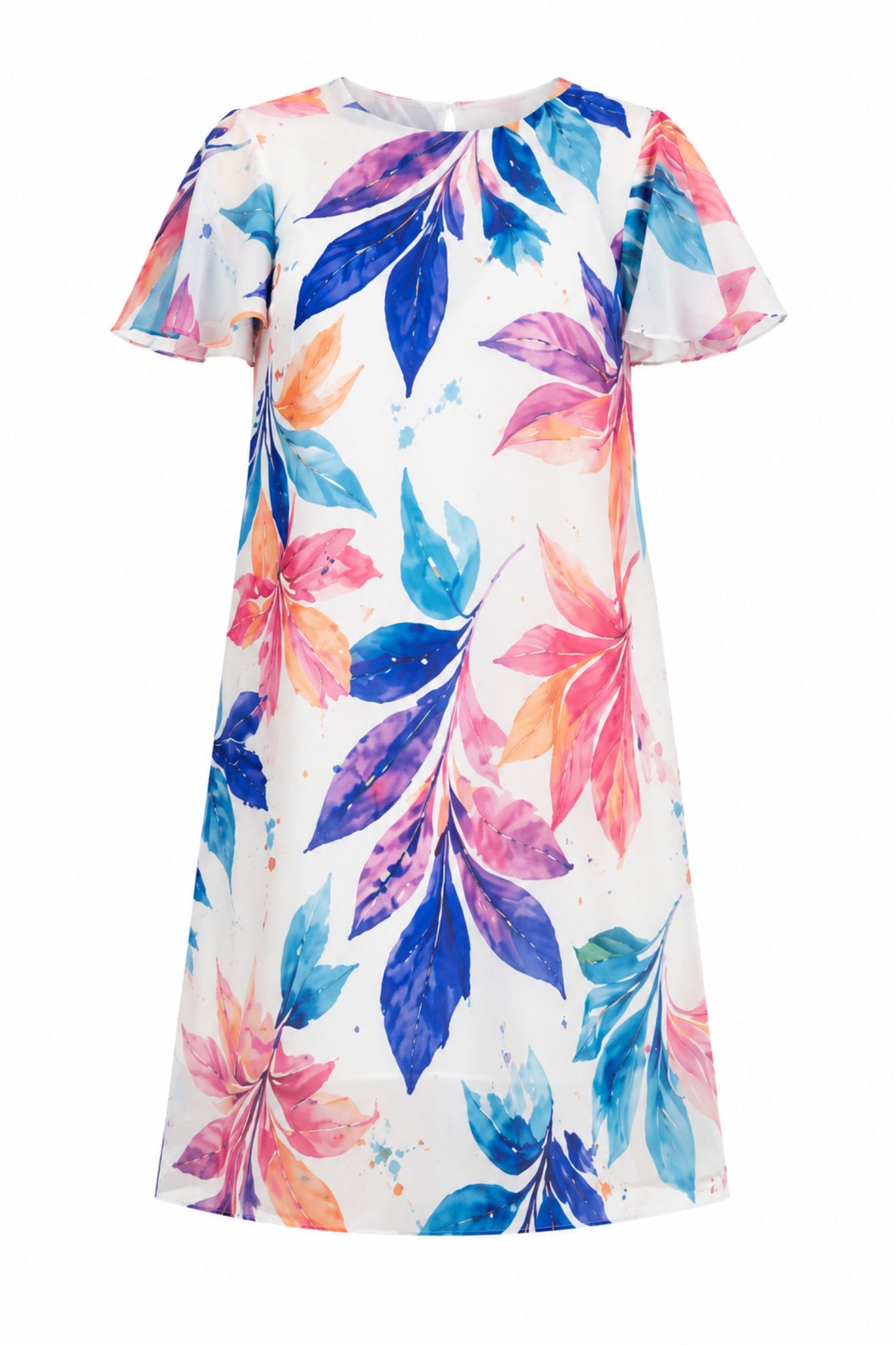 Rochie din voal mov scurta cu un croi larg - StarShinerS 4 - StarShinerS.ro