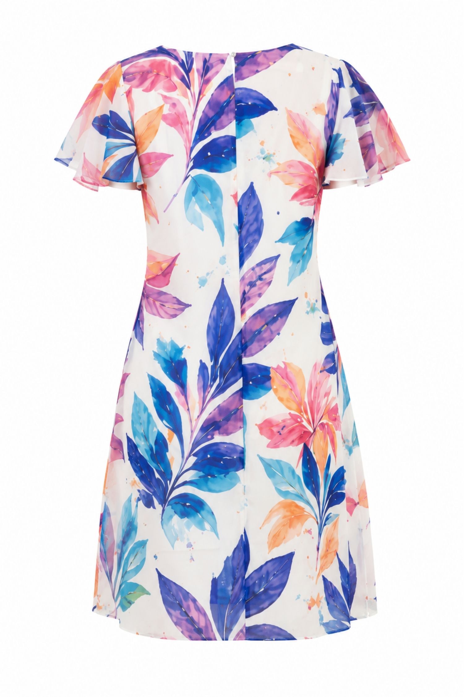 Rochie din voal mov scurta cu un croi larg - StarShinerS 5 - StarShinerS.ro
