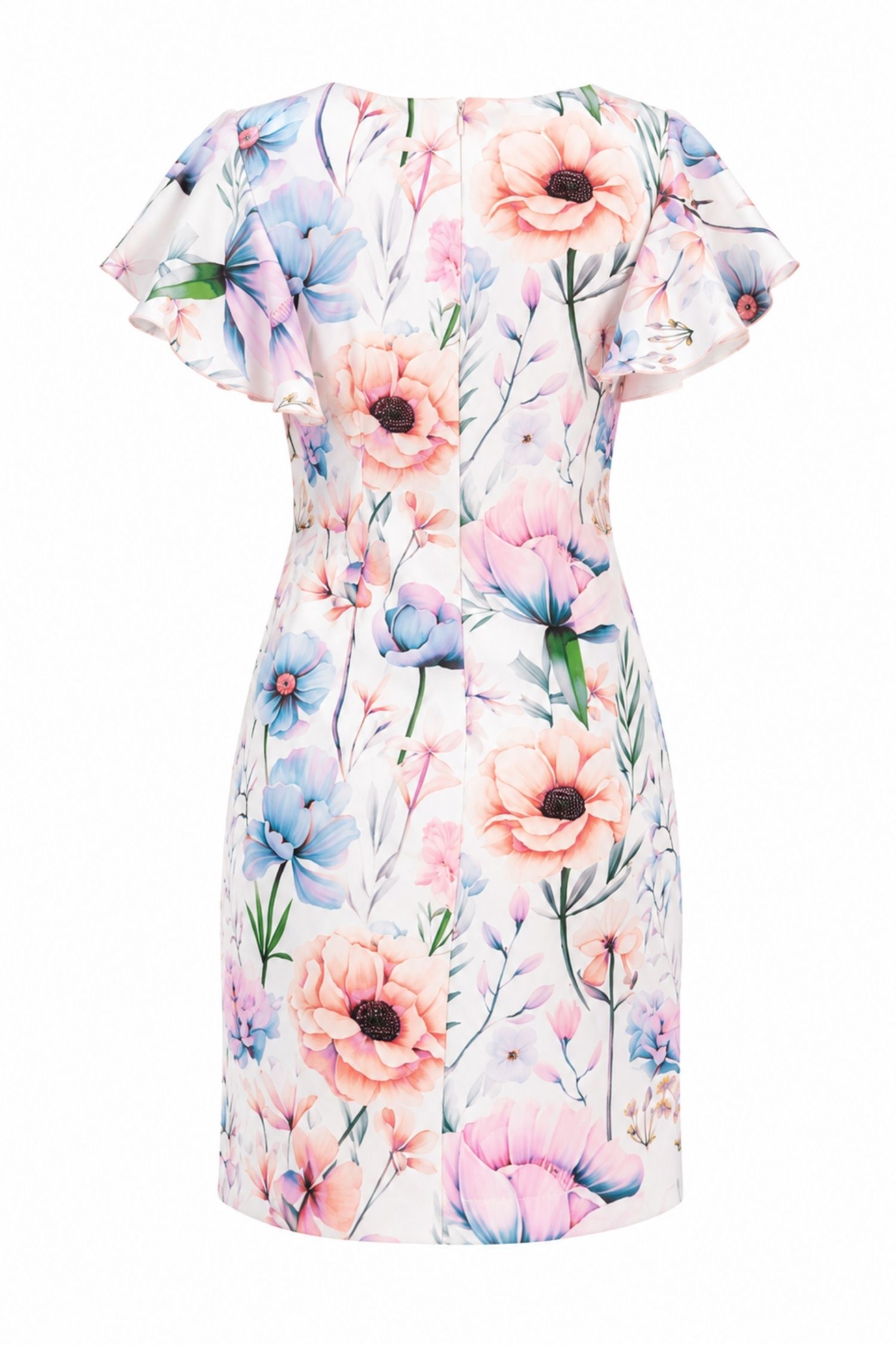Rochie imprimata scurta cu un croi drept si maneci tip fluture - StarShinerS 4 - StarShinerS.ro