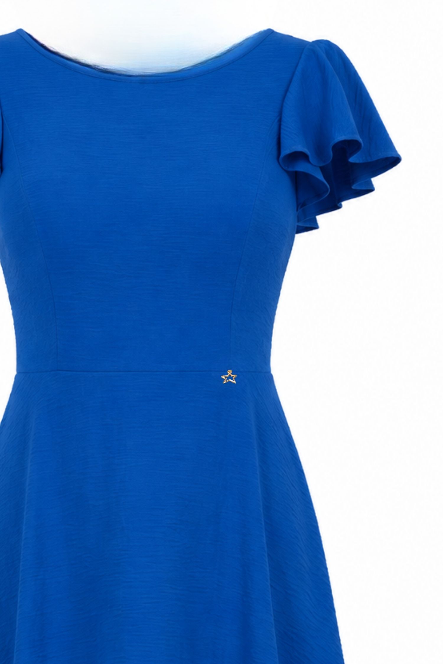 Rochie din viscoza albastra asimetrica in clos - StarShinerS 5 - StarShinerS.ro