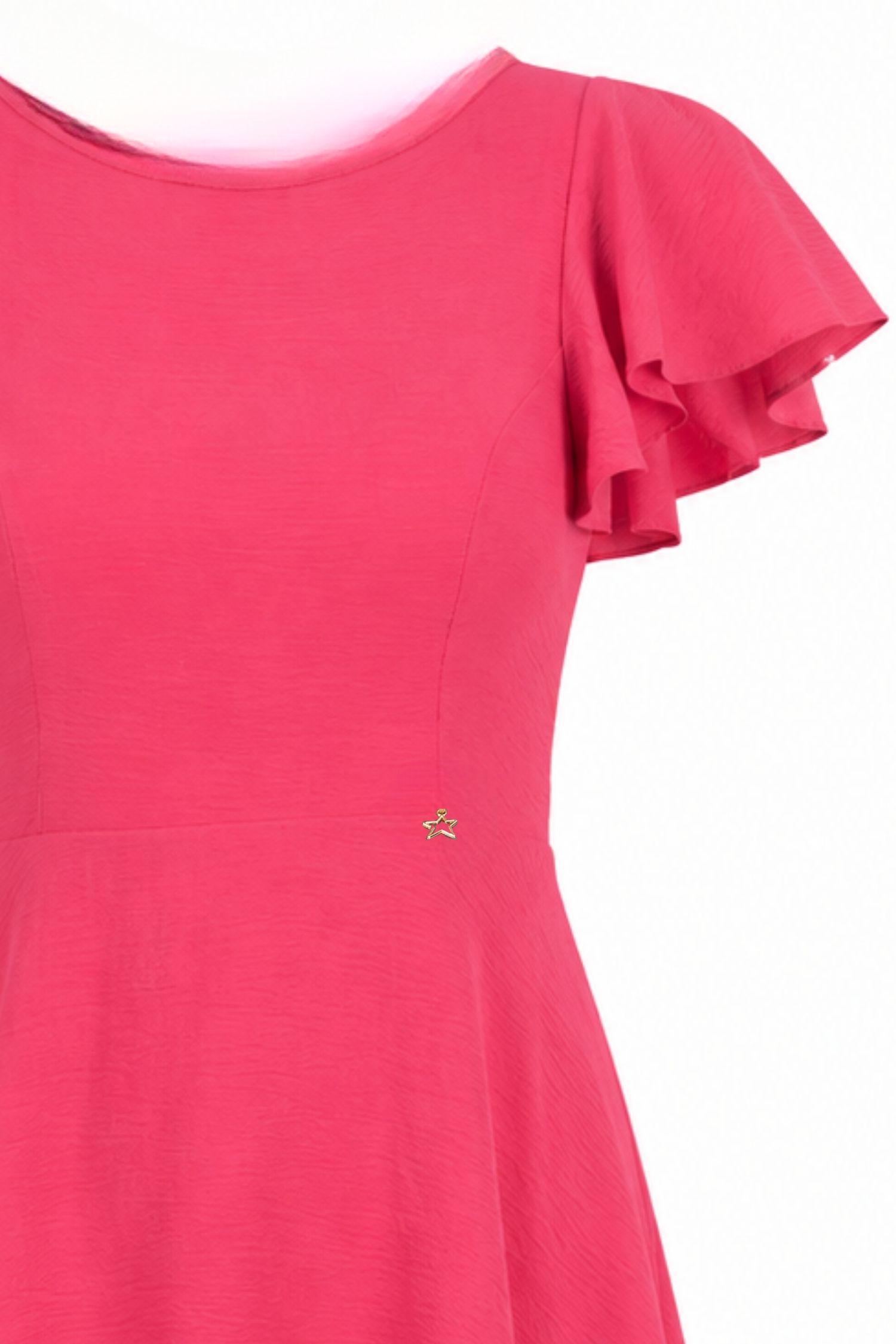 Rochie din viscoza roz asimetrica in clos - StarShinerS 5 - StarShinerS.ro