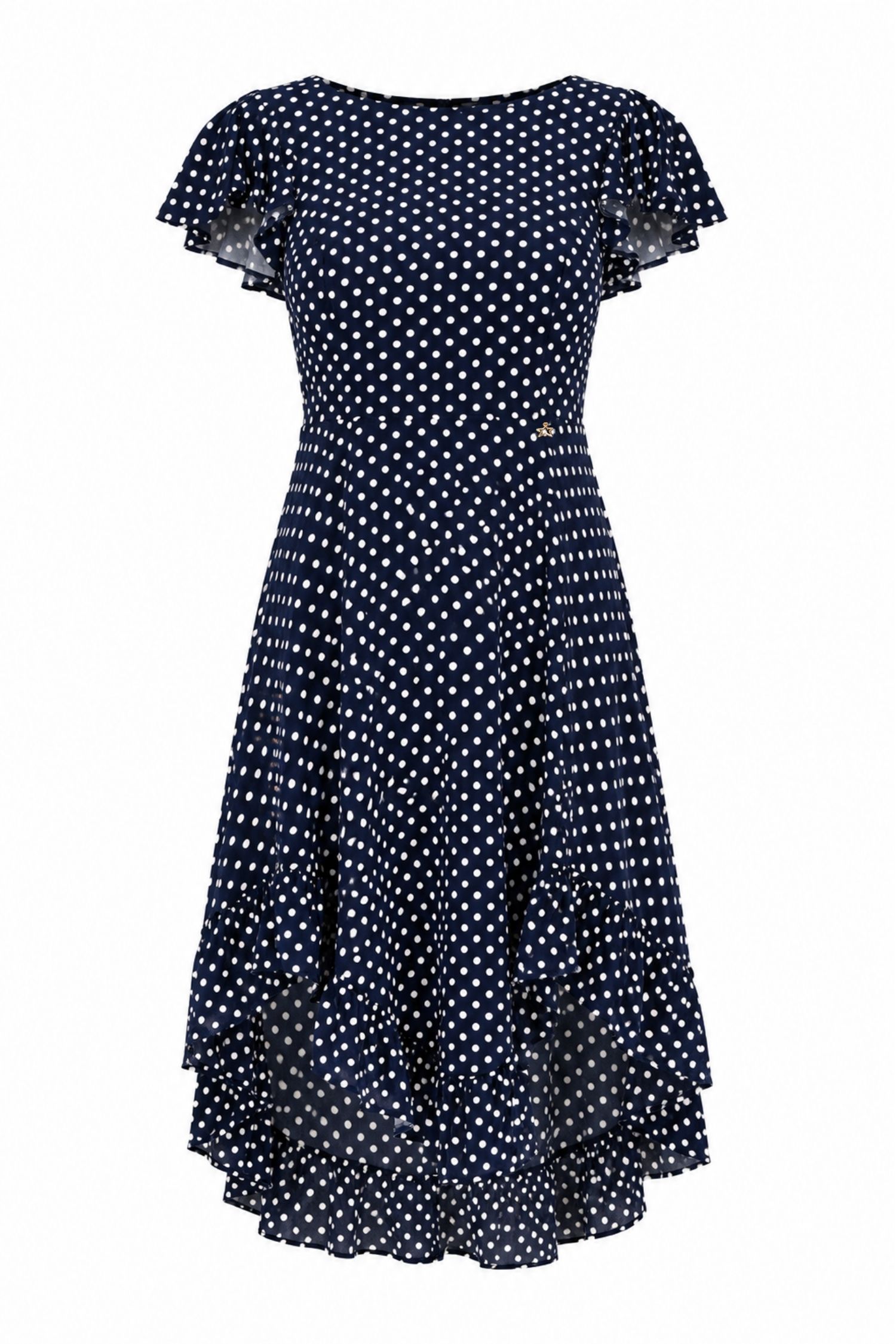 Rochie din viscoza si in bleumarin asimetrica in clos- StarShinerS 4 - StarShinerS.ro