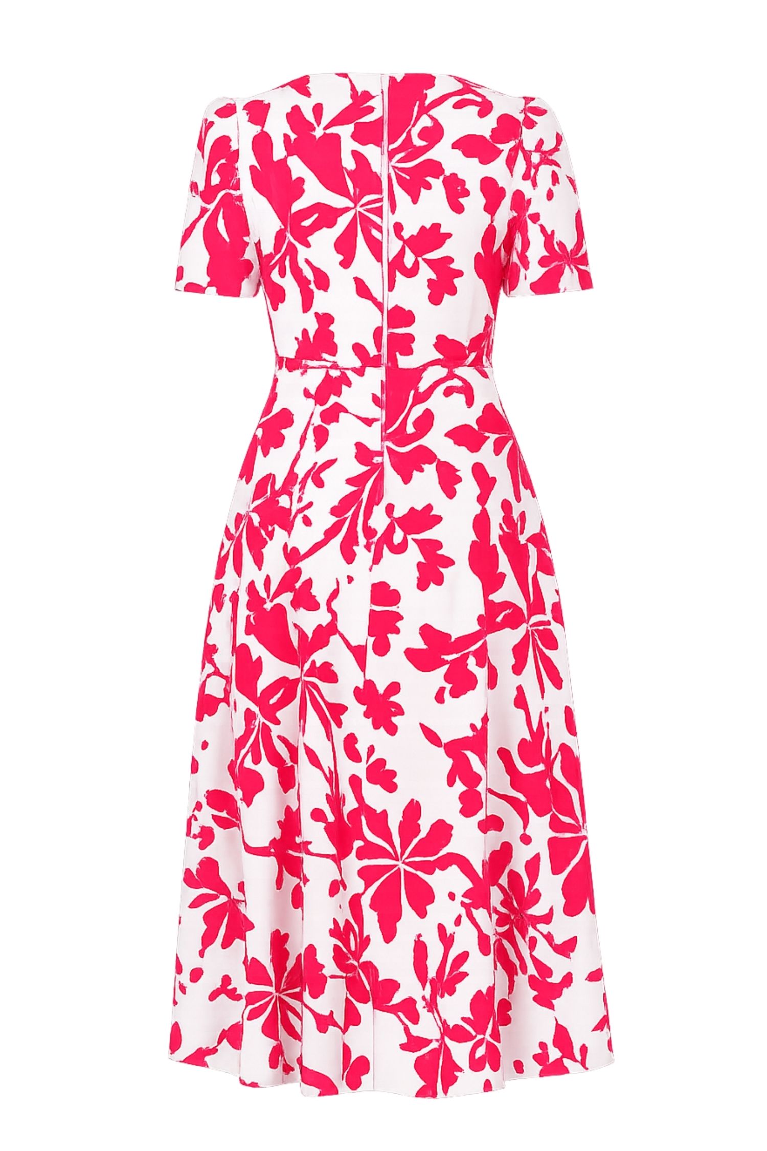 Rochie din material subtire roz midi in clos imprimata floral- StarShinerS 6 - StarShinerS.ro