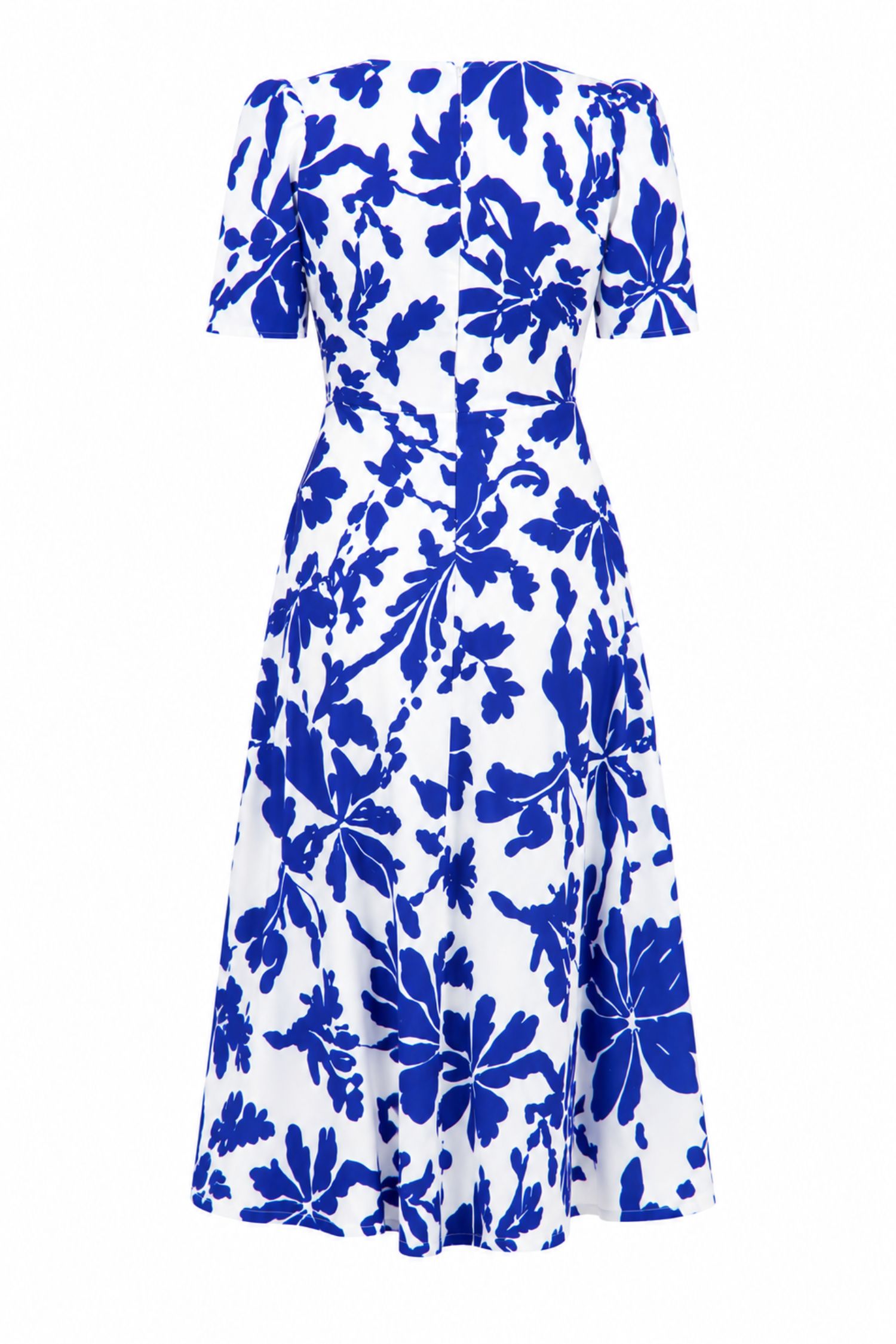 Rochie din material subtire bleumarin midi in clos imprimata floral- StarShinerS 6 - StarShinerS.ro