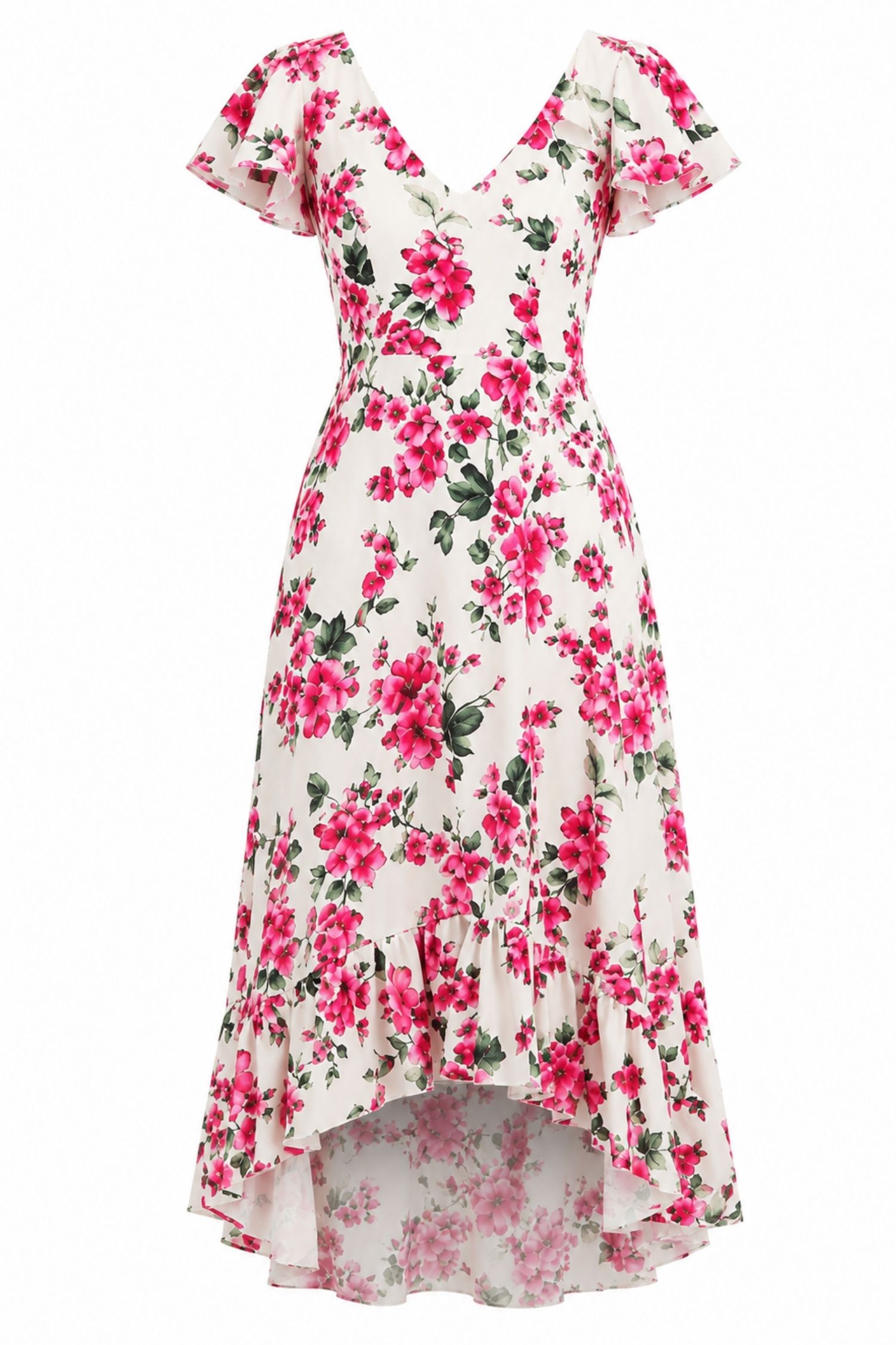 Rochie din viscoza asimetrica midi in clos imprimata floral - StarShinerS 4 - StarShinerS.ro