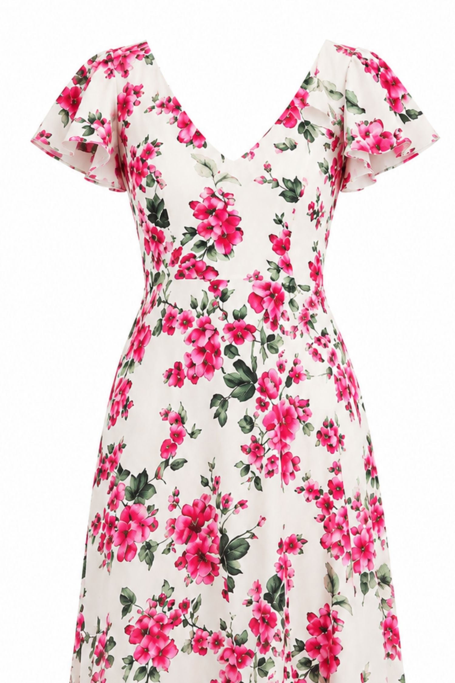 Rochie din viscoza asimetrica midi in clos imprimata floral - StarShinerS 5 - StarShinerS.ro