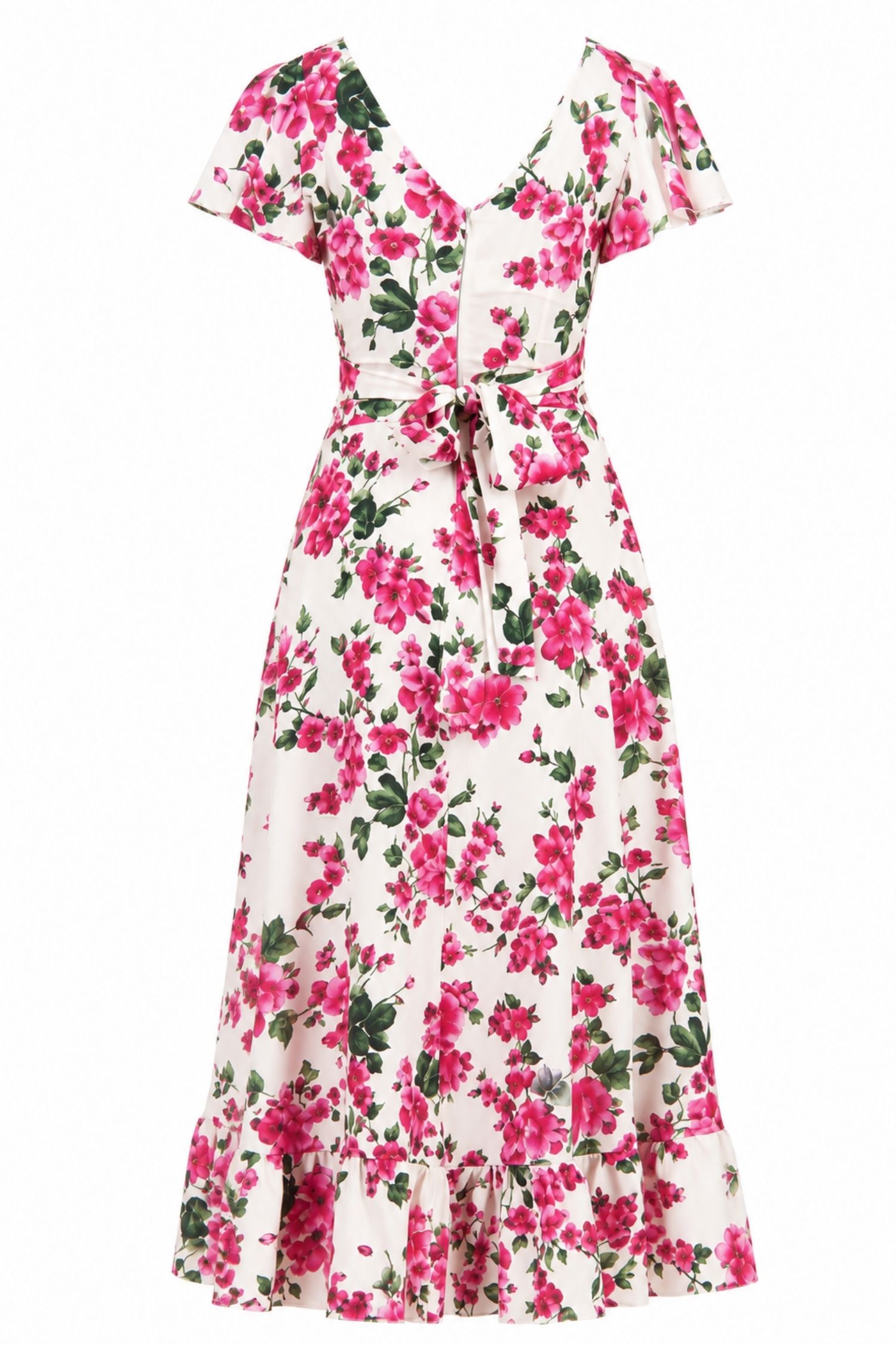 Rochie din viscoza asimetrica midi in clos imprimata floral - StarShinerS 6 - StarShinerS.ro