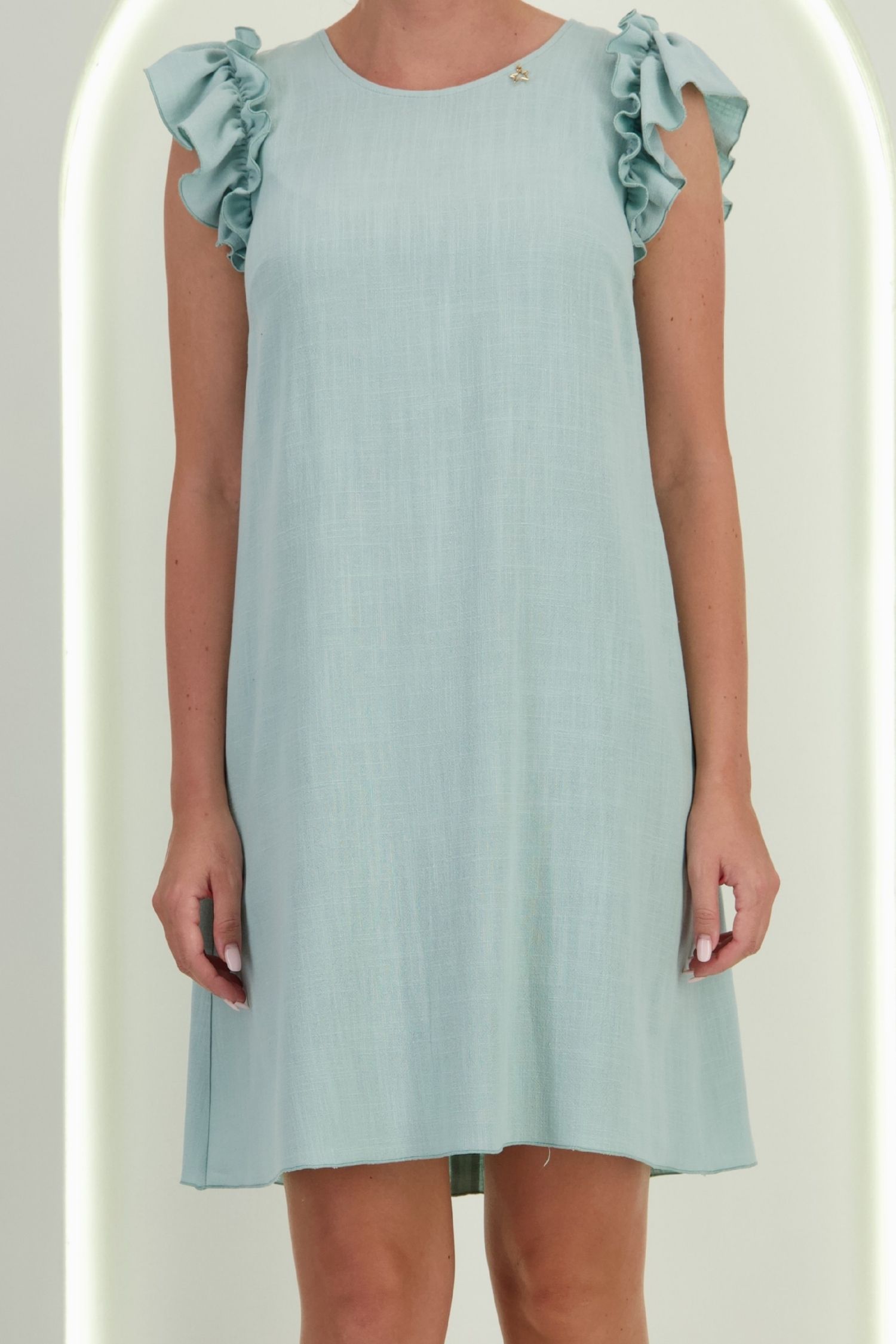 Rochie din viscoza si in mint scurta cu croi larg - StarShinerS 4 - StarShinerS.ro