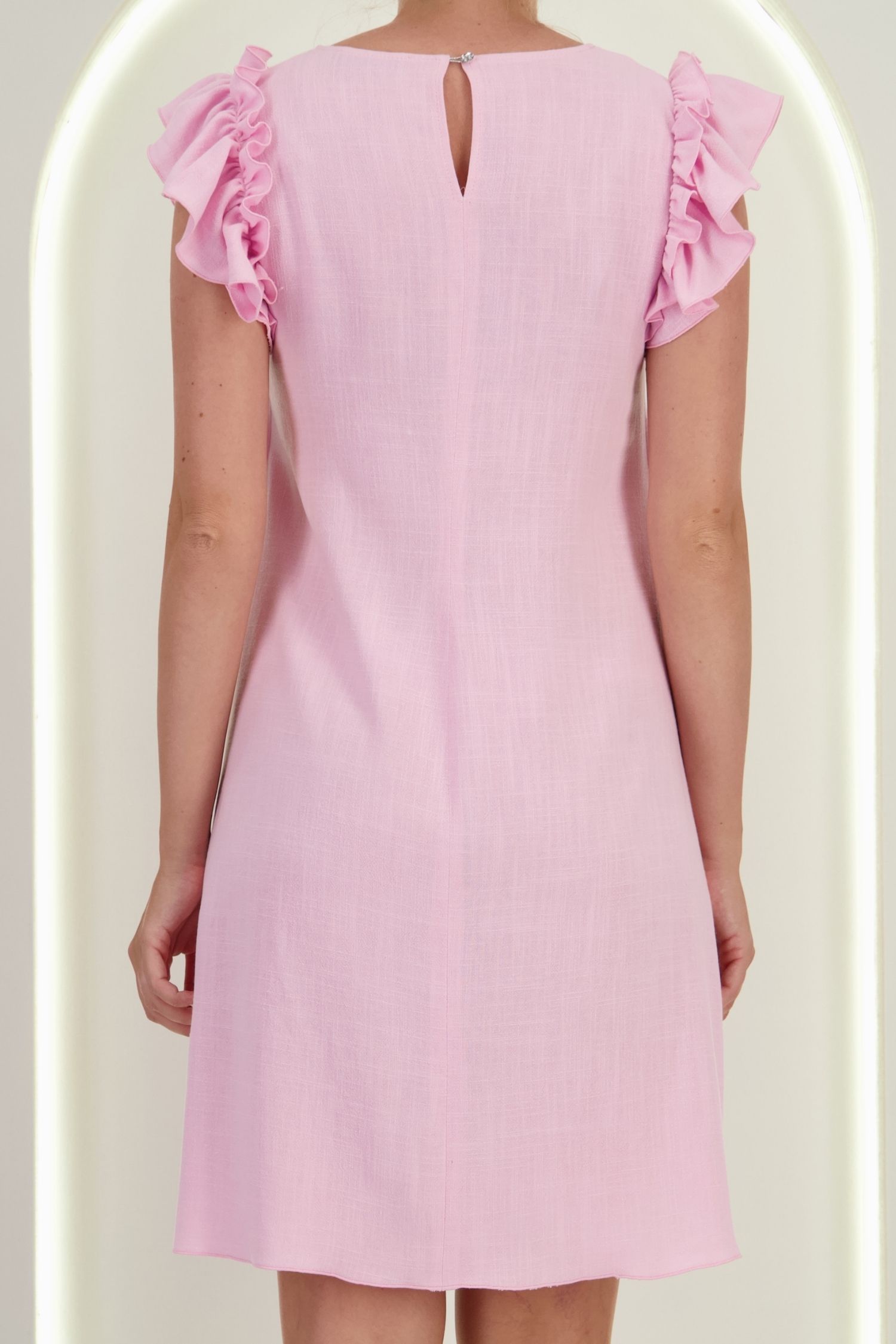Rochie din viscoza si in roz deschis scurta cu croi larg - StarShinerS 5 - StarShinerS.ro
