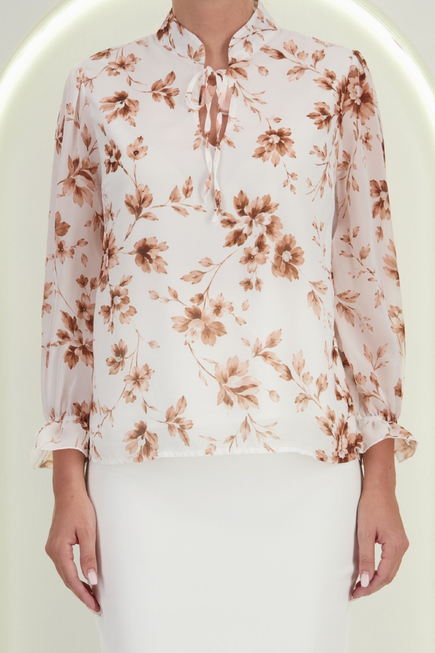 Bluza din viscoza imprimata floral cu un croi larg si volanase la maneca 4 - StarShinerS.ro