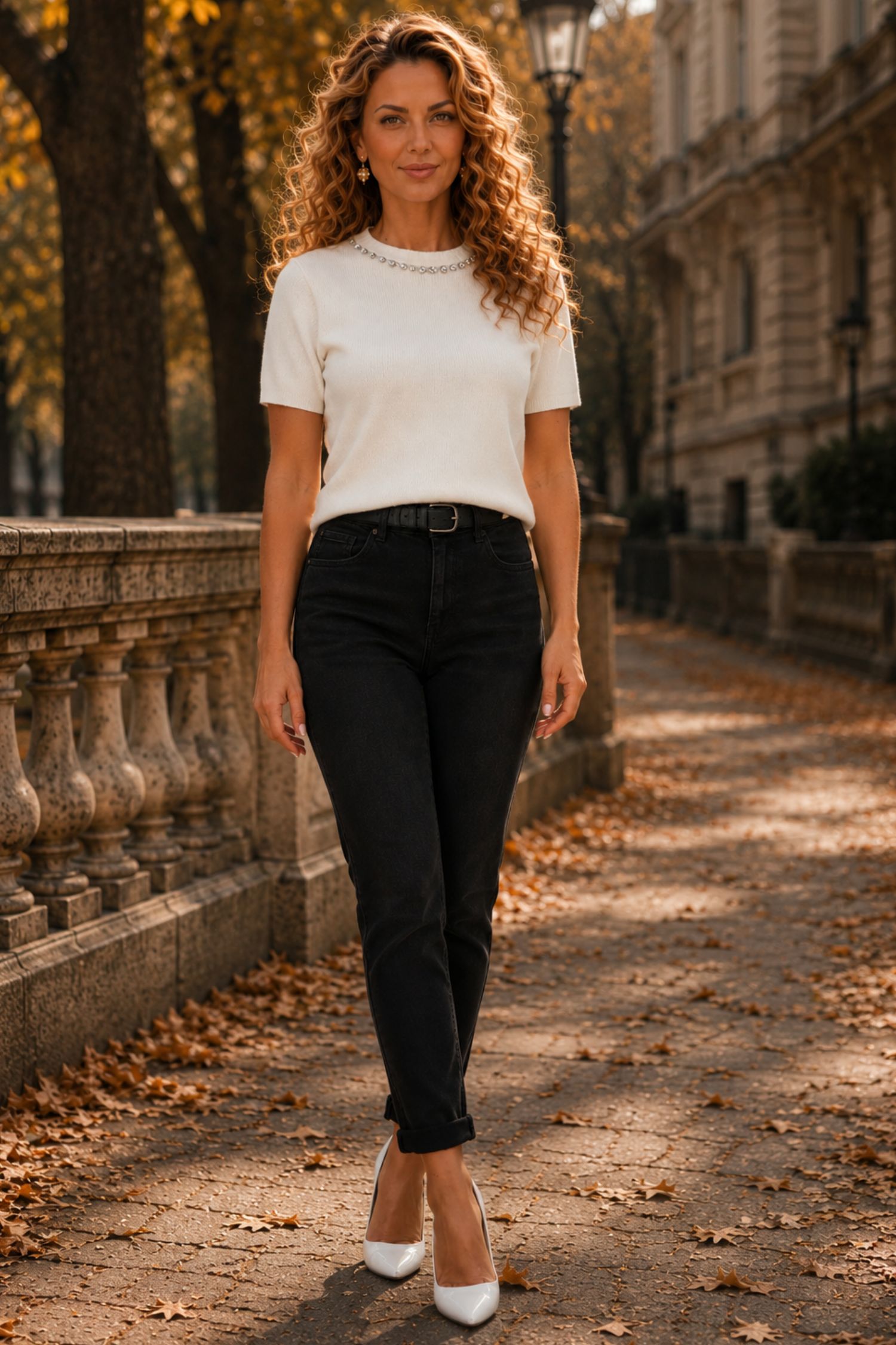 Bluza dama din tricot ivoire cu maneca scurta si croi larg cu pietre strass 2 - StarShinerS.ro