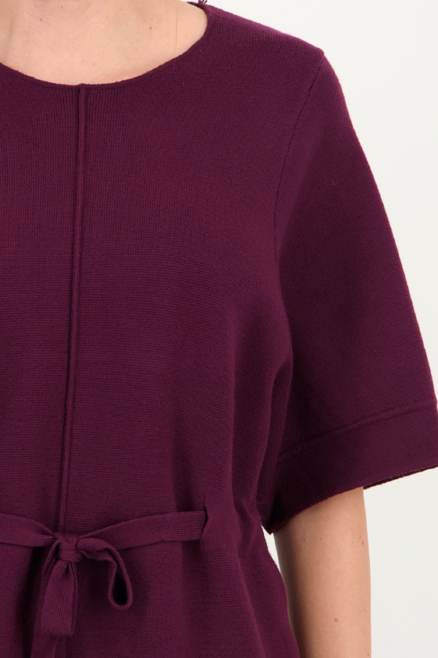 Bluza dama din tricot fin mov cu un croi larg si cordon in talie 3 - StarShinerS.ro