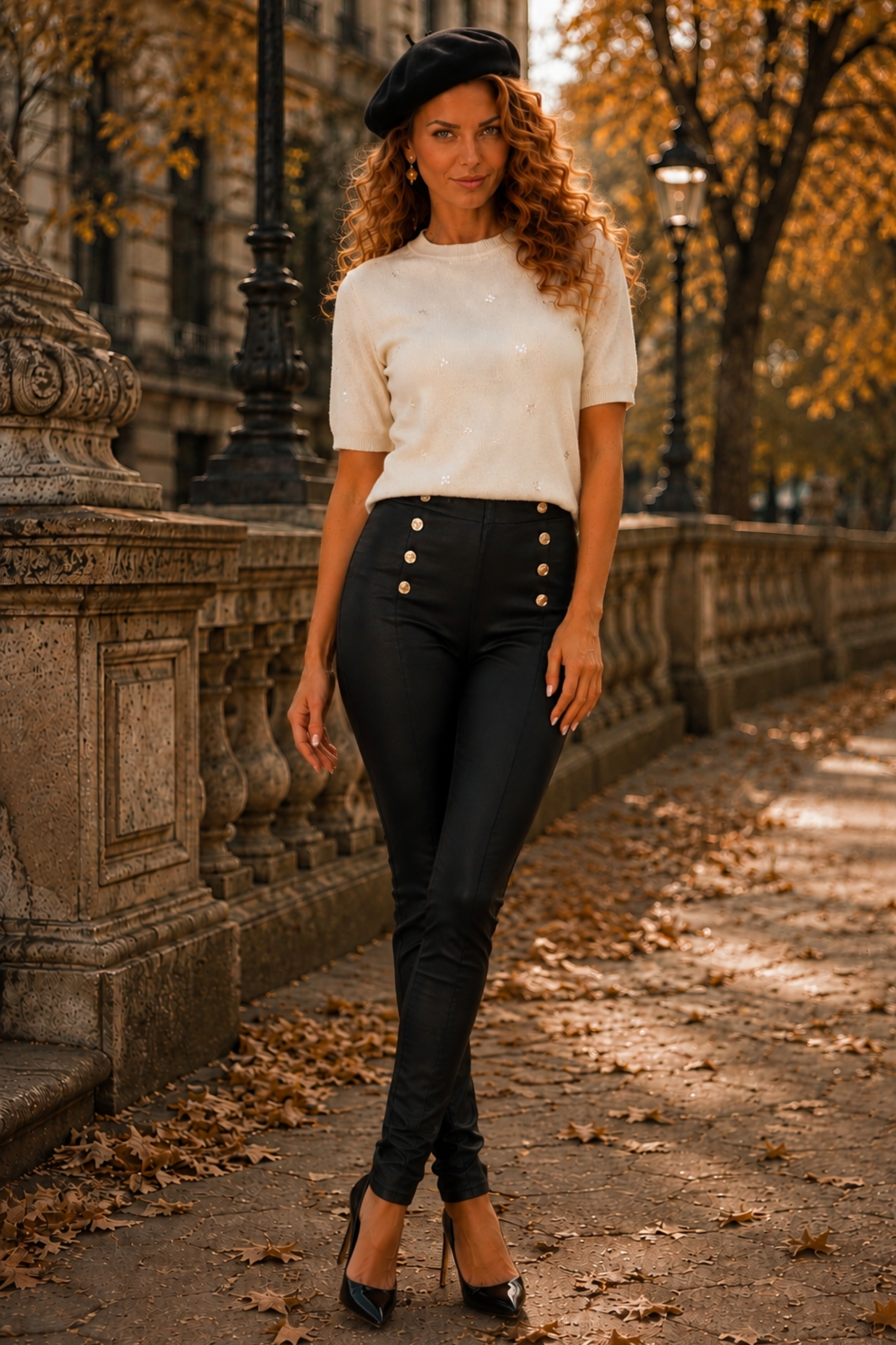 Bluza dama din tricot fin crem cu un croi larg si aplicatii de paiete 2 - StarShinerS.ro