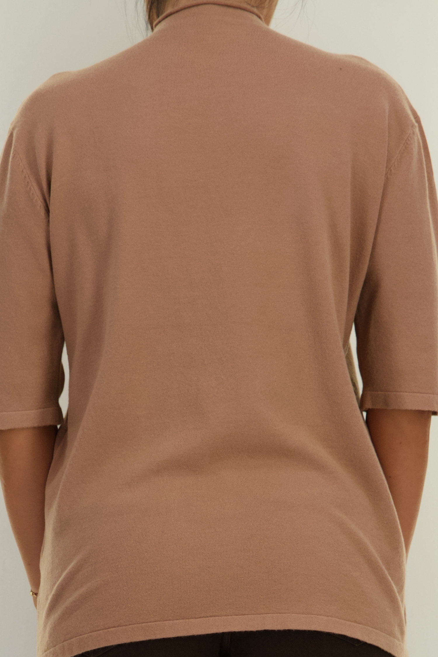 Bluza dama din tricot maro cu un croi larg si aplicatii cu pietre strass 5 - StarShinerS.ro