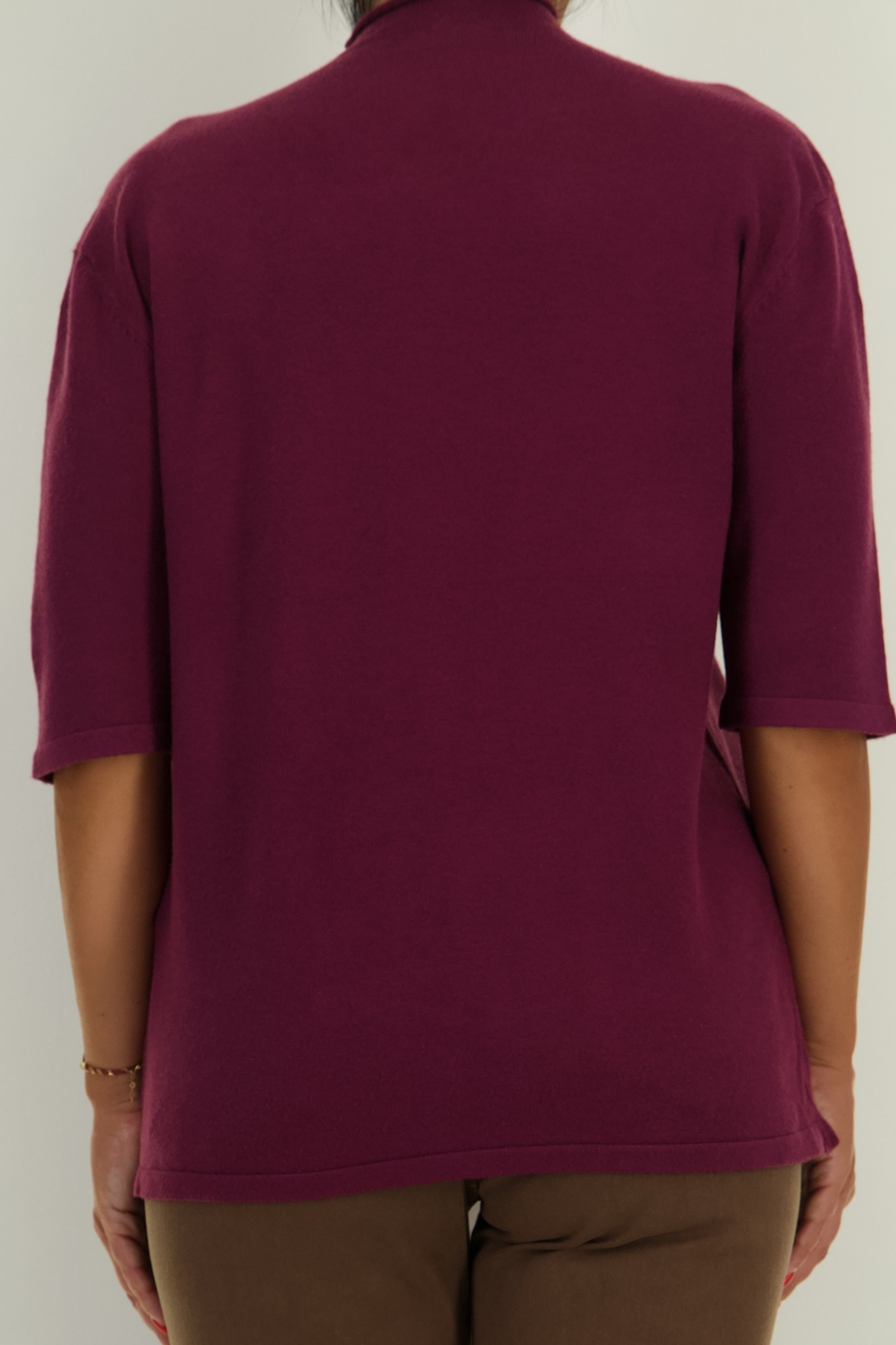 Bluza dama din tricot visinie cu un croi larg si aplicatii cu pietre strass 5 - StarShinerS.ro