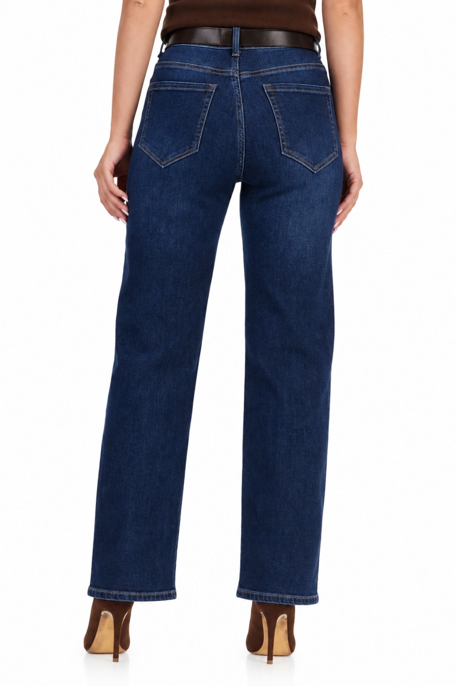 Blugi albastru din denim lung larg 4 - StarShinerS.ro