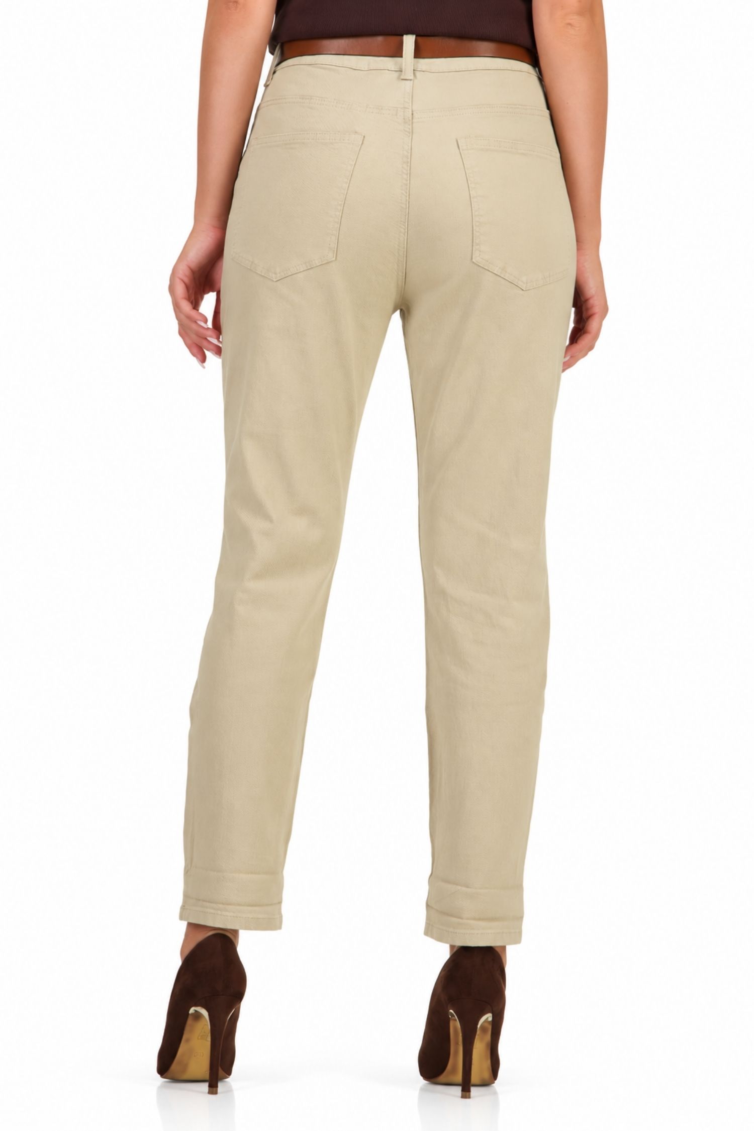 Blugi nude din denim lung skinny 4 - StarShinerS.ro