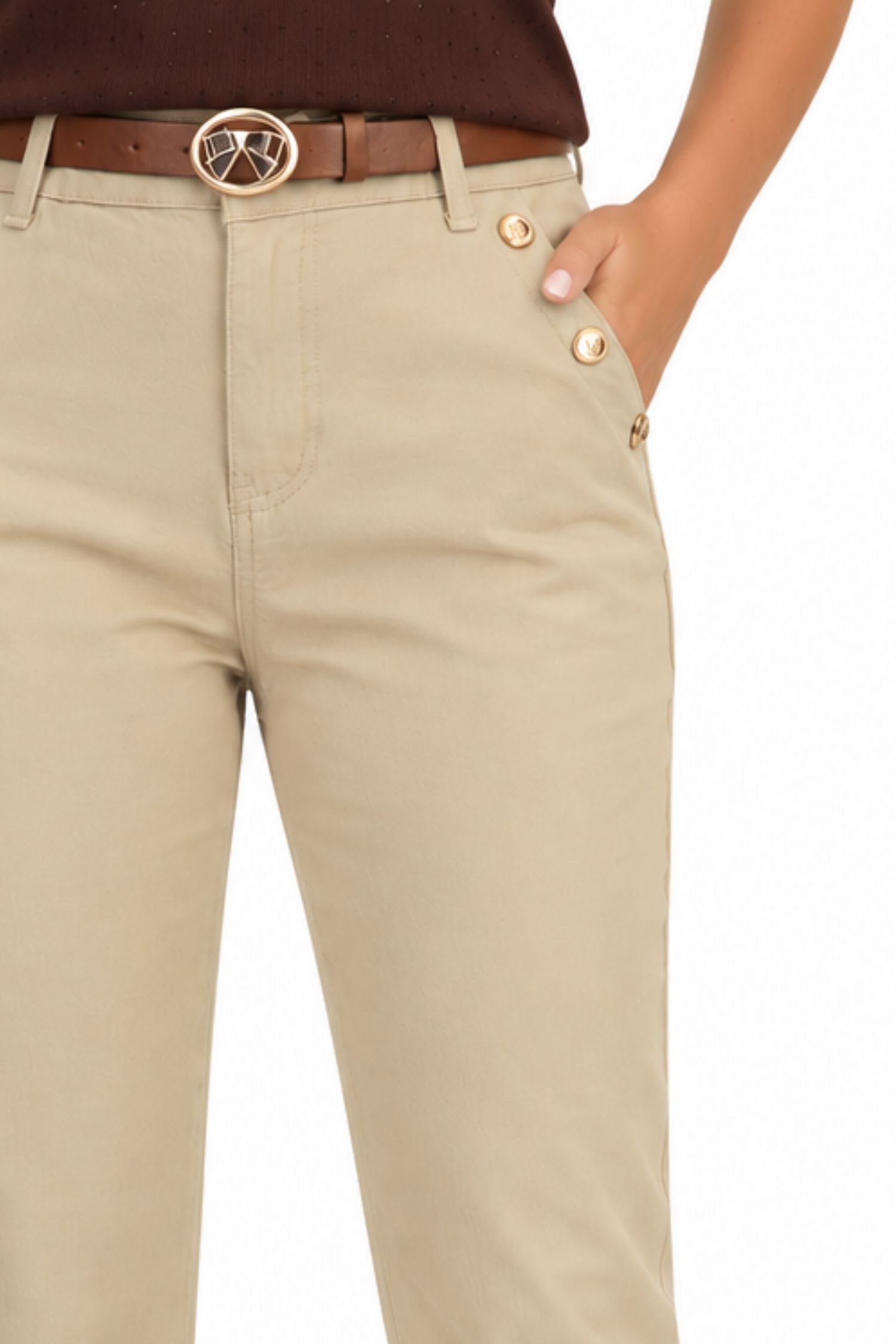 Blugi nude din denim lung skinny 5 - StarShinerS.ro