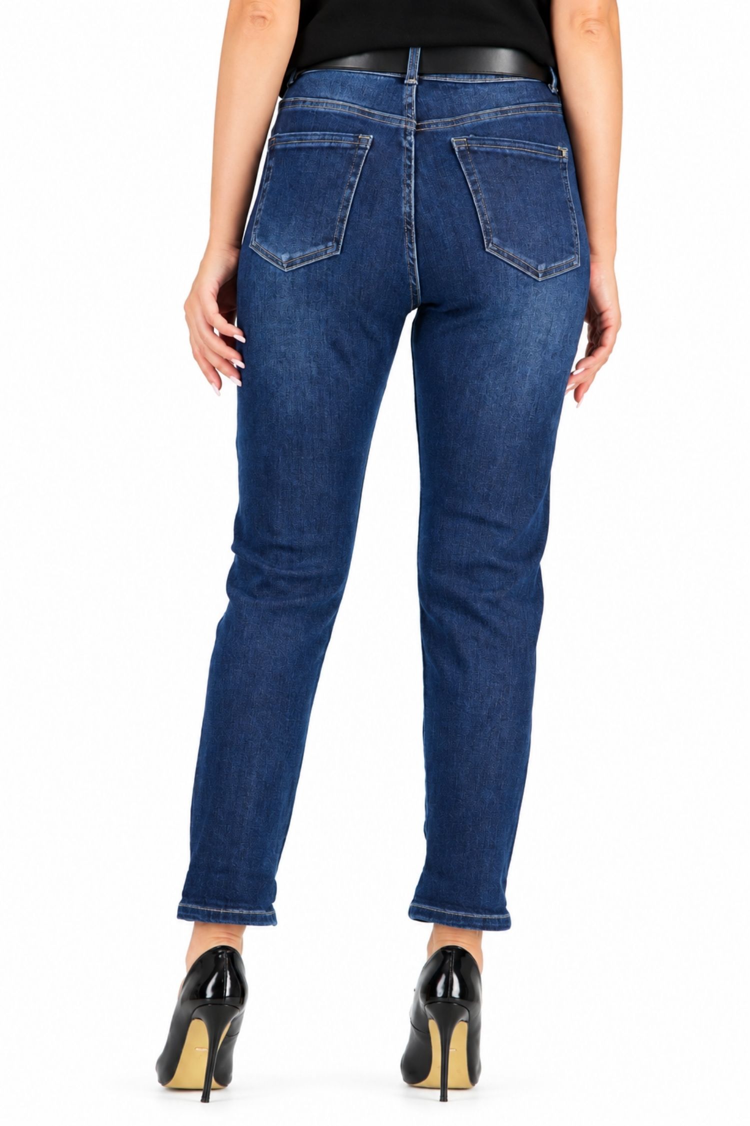 Blugi albastru din denim lung larg 5 - StarShinerS.ro