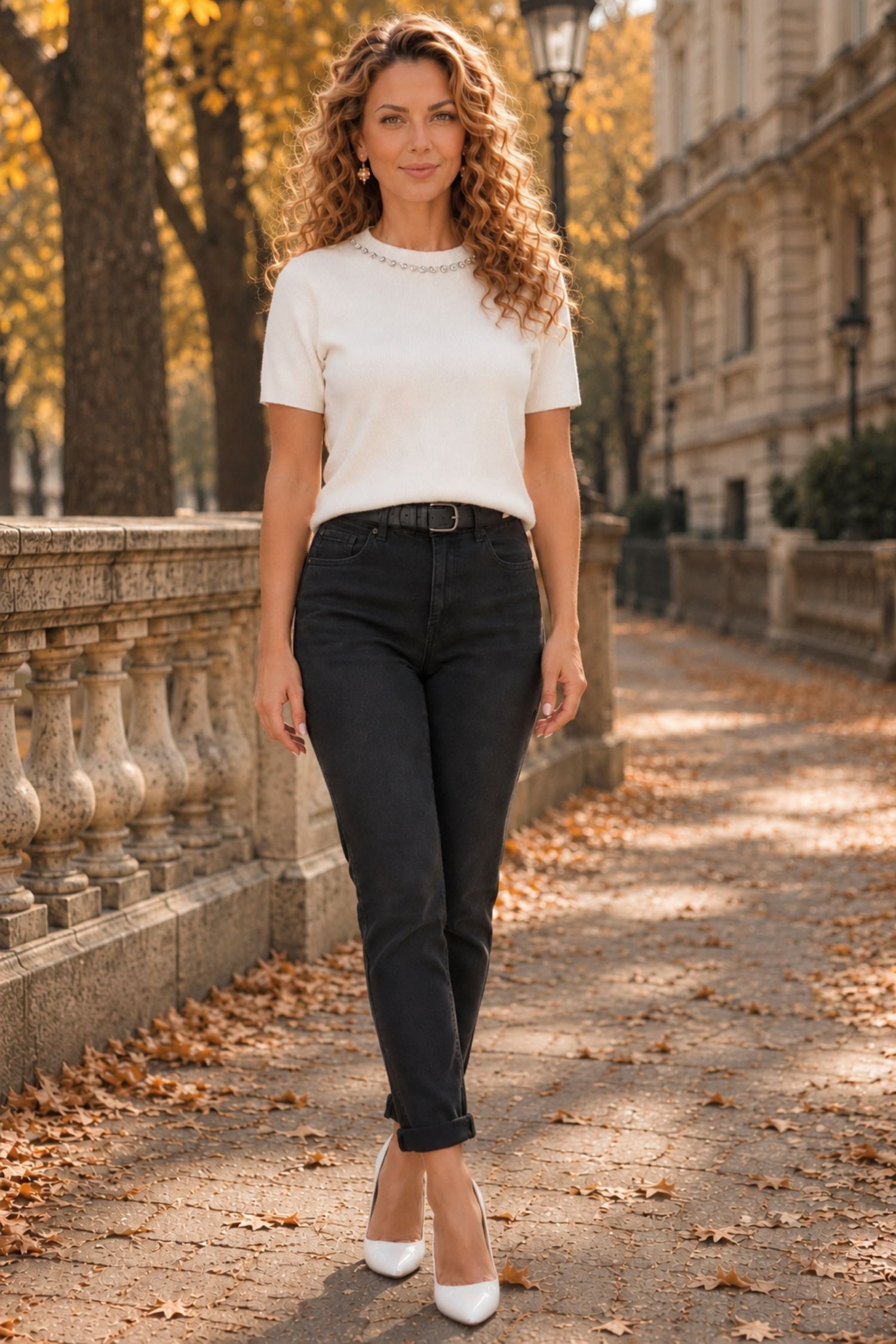 Blugi negru din viscoza lung skinny 2 - StarShinerS.ro