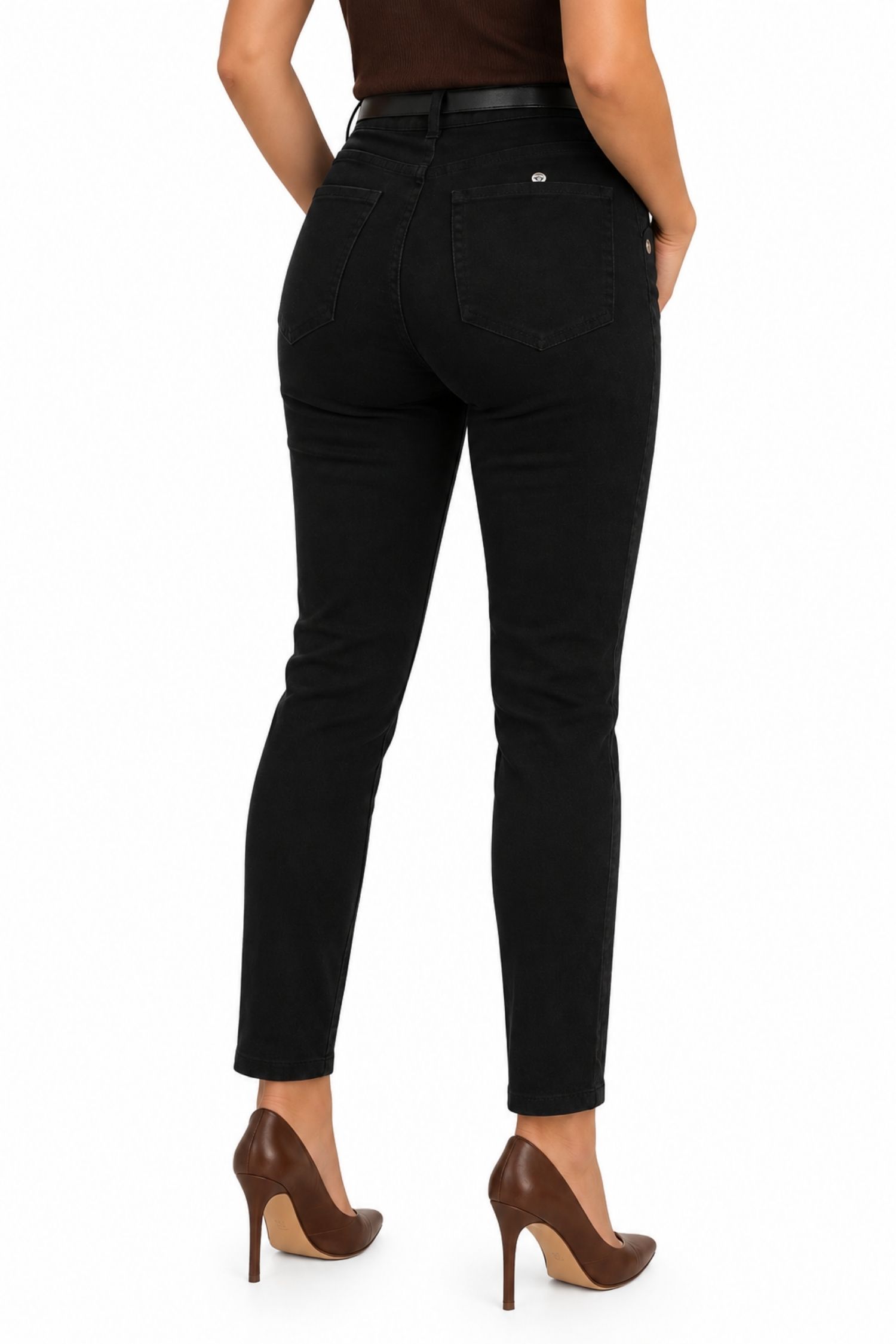 Blugi negru din denim lung skinny 4 - StarShinerS.ro