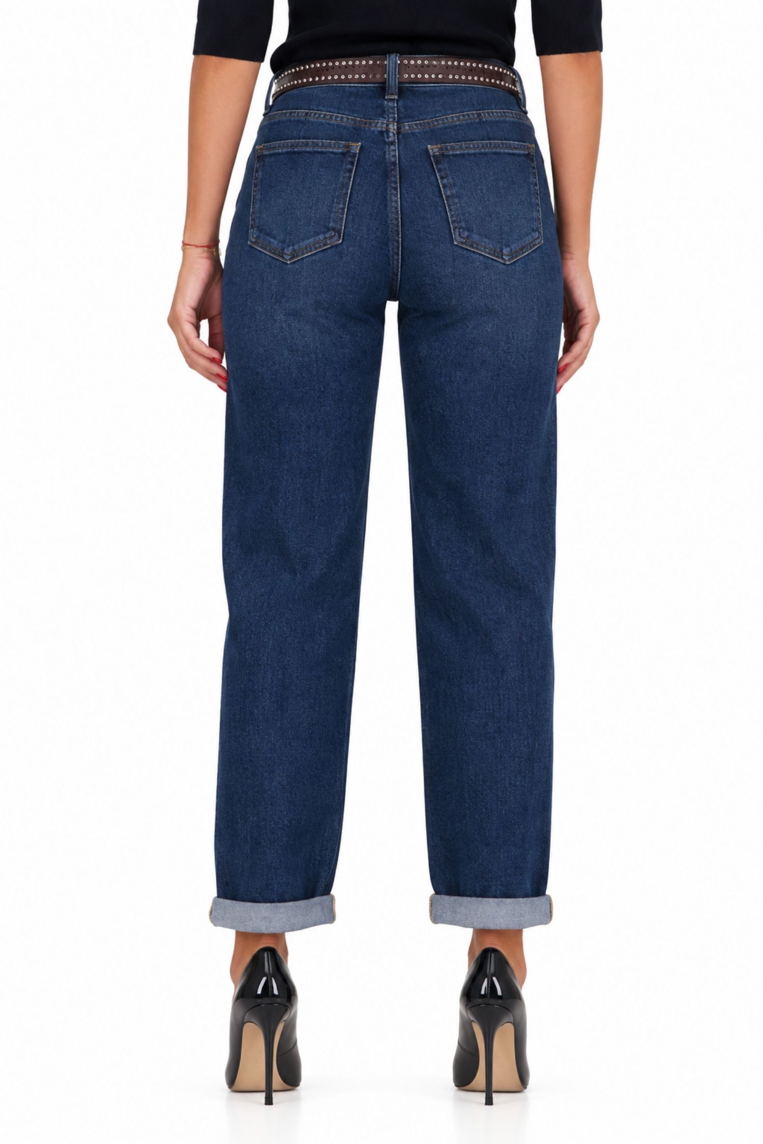Blugi albastru din denim lung skinny 4 - StarShinerS.ro
