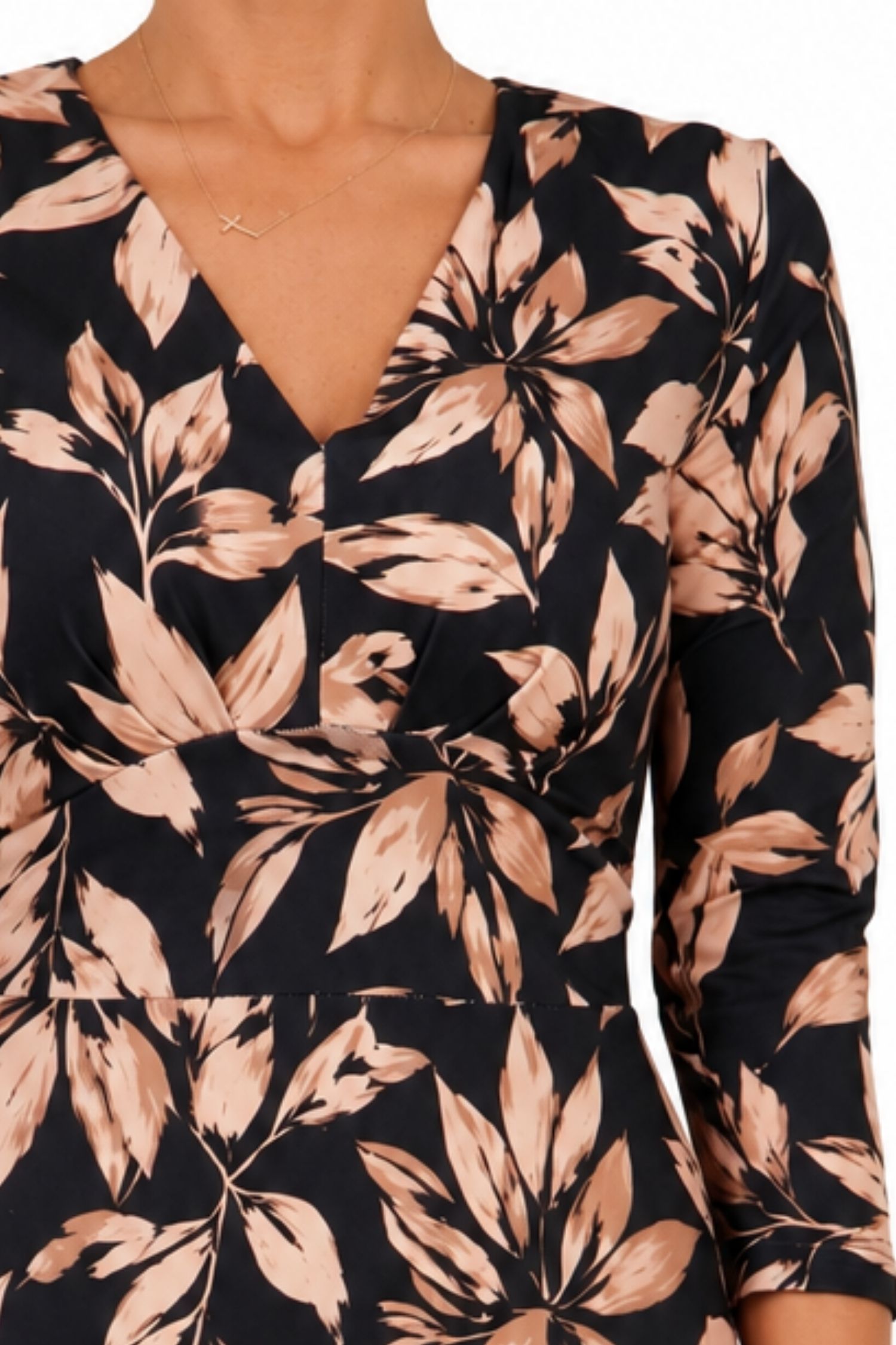 Rochie maro din modal midi clos floral 5 - StarShinerS.ro