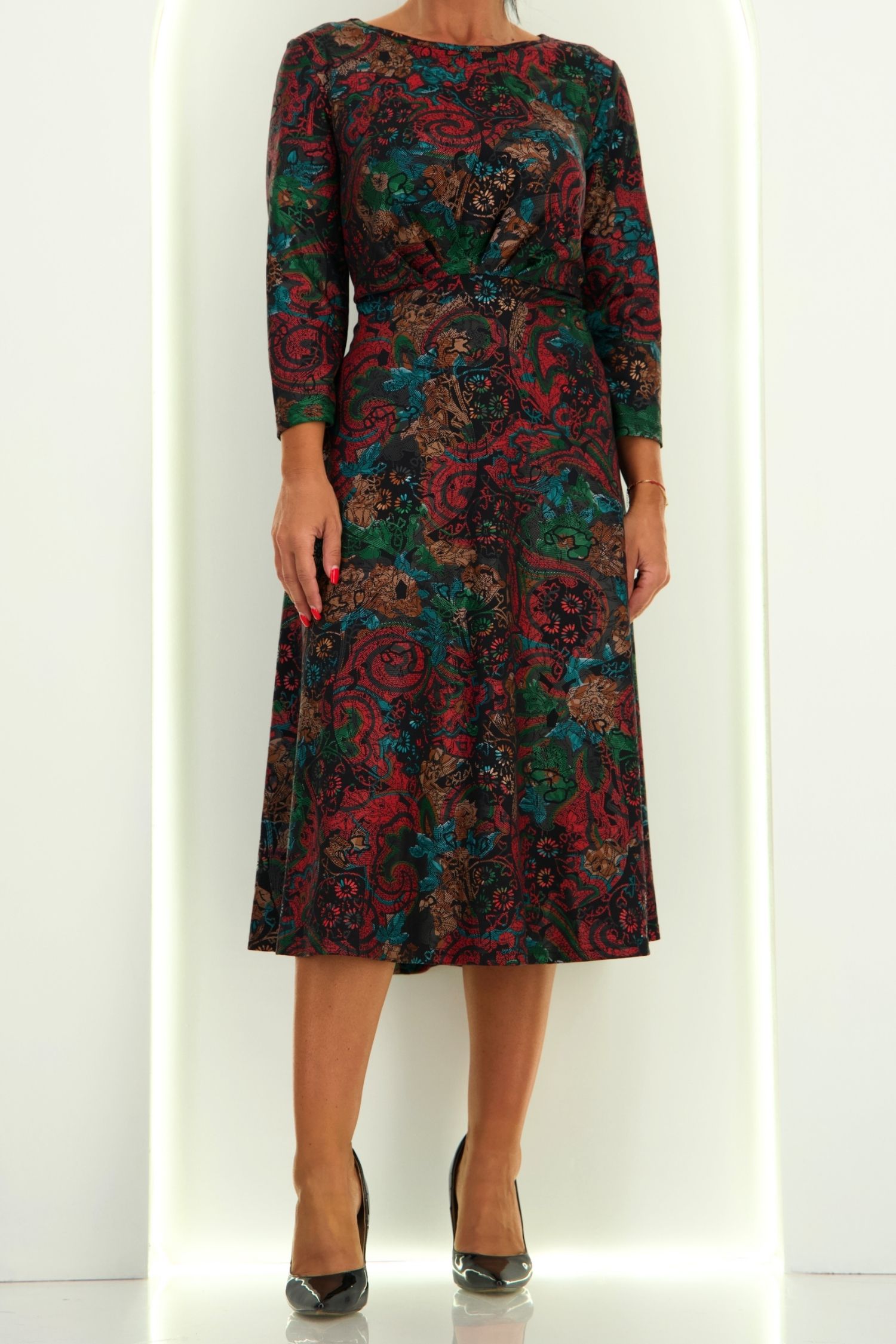 Rochie din jersey imprimata midi in clos - StarShinerS 4 - StarShinerS.ro
