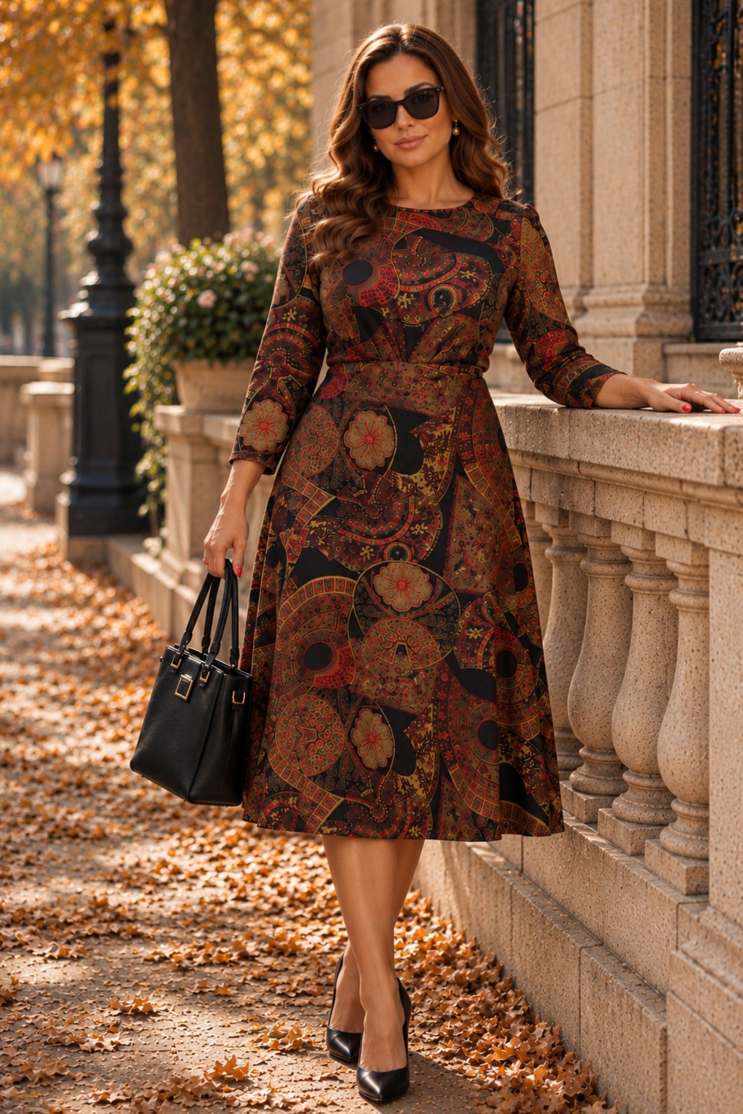 Rochie din jersey neagra midi in clos - StarShinerS 1 - StarShinerS.ro