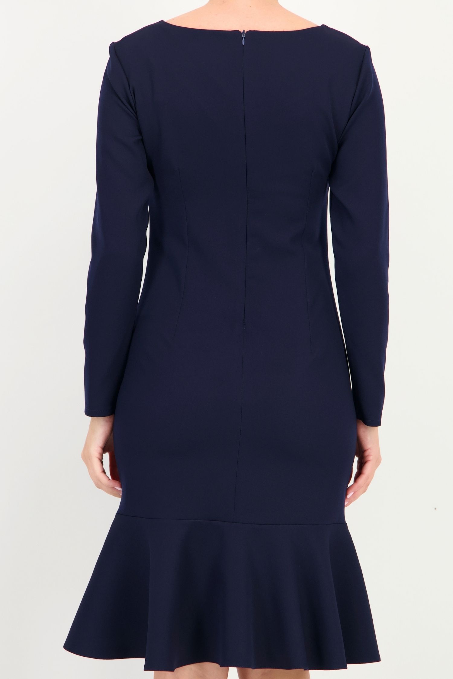 Rochie bleumarin până la genunchi tip creion accesorizata cu brosa - StarShinerS 4 - StarShinerS.ro