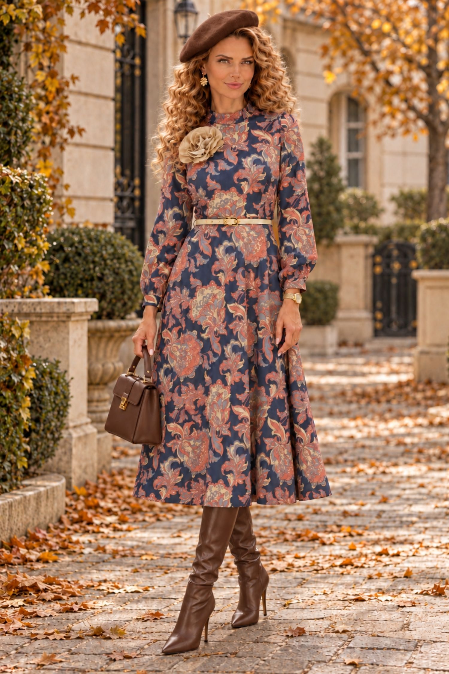 Rochie gri midi in clos imprimata abstract - StarShinerS 2 - StarShinerS.ro