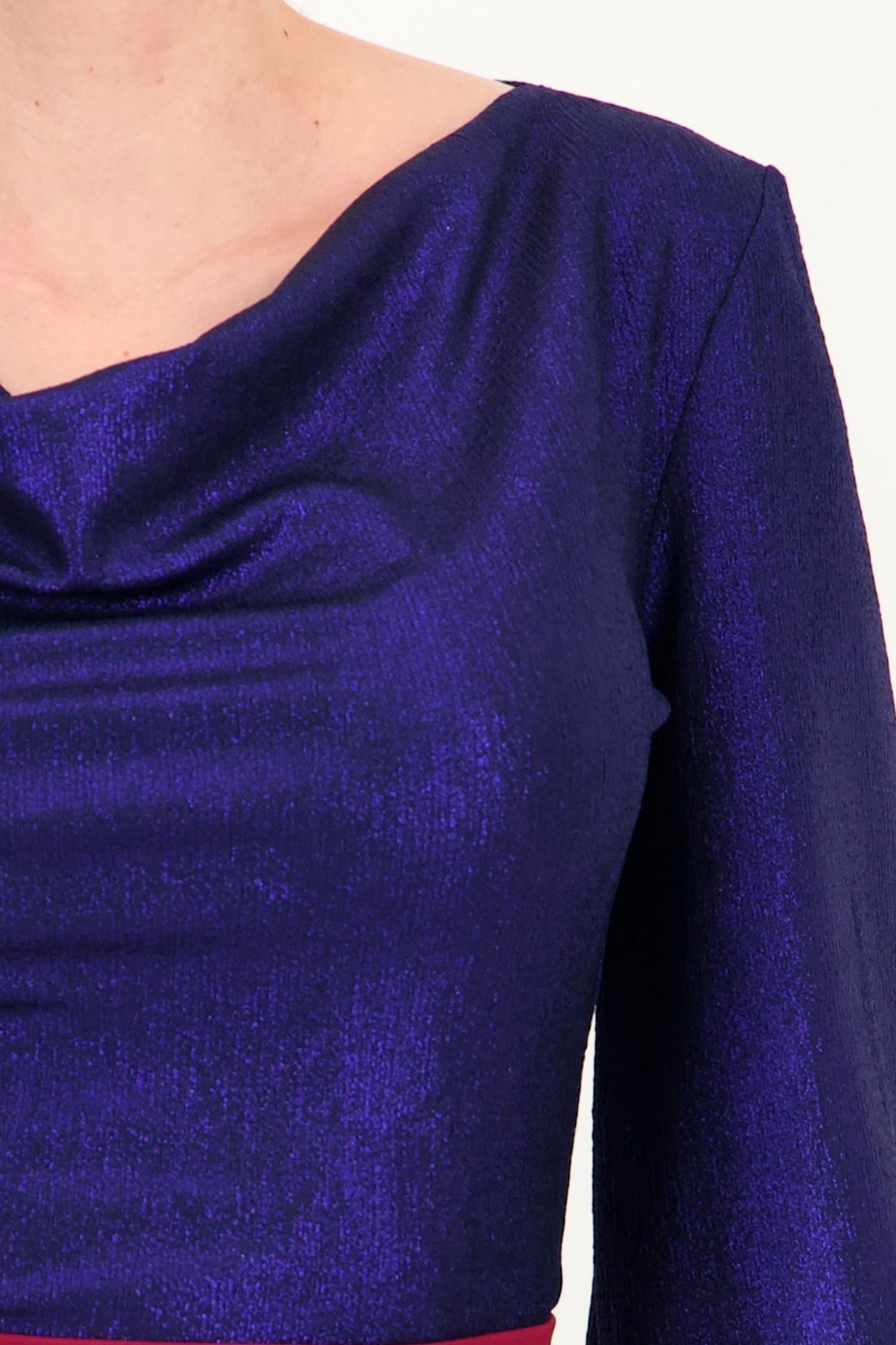 Bluza bleumarin maneca lunga din lurex mulat 5 - StarShinerS.ro