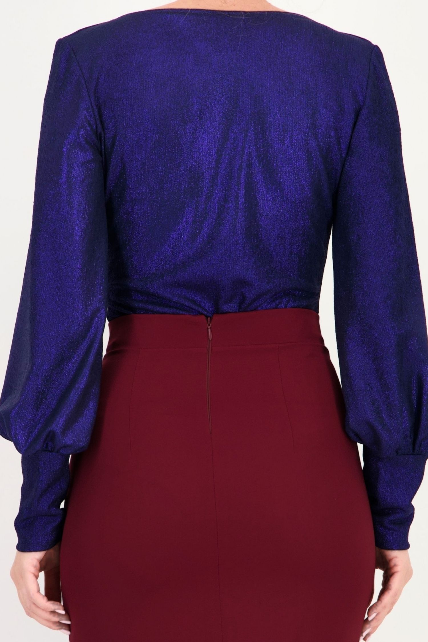 Bluza bleumarin maneca lunga din lurex mulat 4 - StarShinerS.ro
